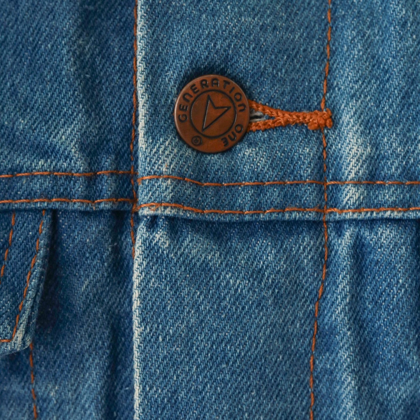 90s Blue Denim Jacket Button-Up Cotton Medium M