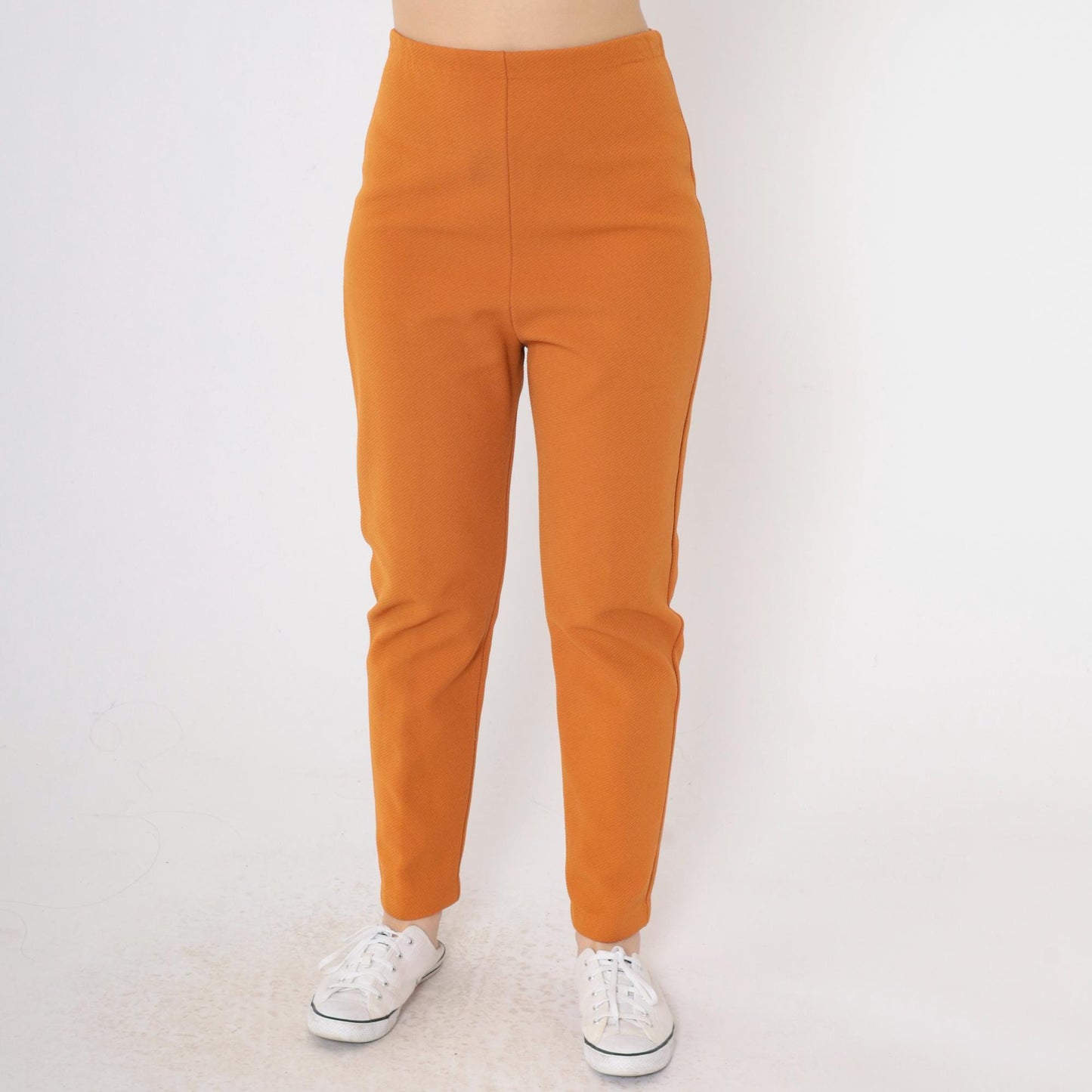60s W & G Sportswear High Waisted Slim Nylon Pants Burnt Orange Small S