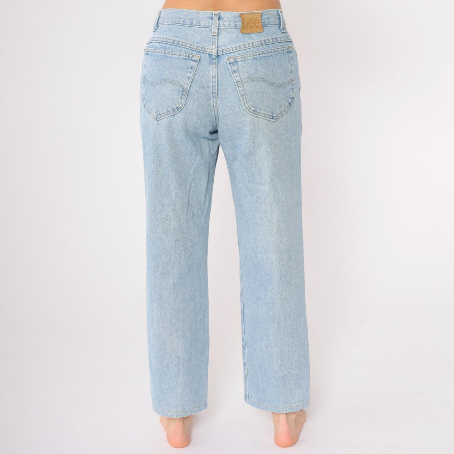 90s Lee High Waist Straight Leg Mom Jeans Blue Denim Medium