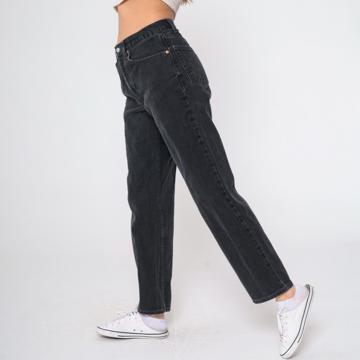 Y2K Levi's 550 Black Straight Leg Jeans High Rise Denim 31x32 Men's