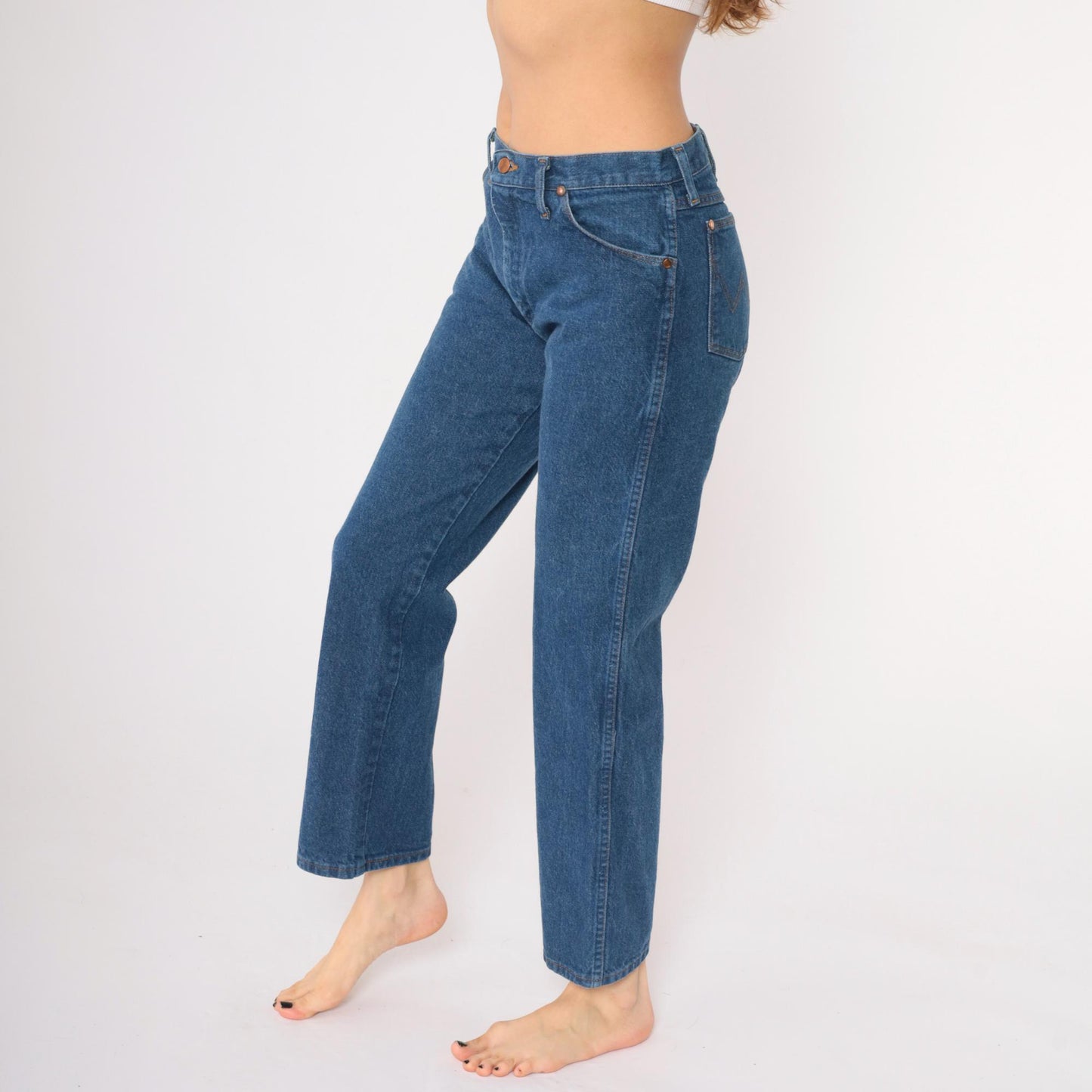 90s Wrangler Men's Jeans High Rise Straight Leg Blue Denim 32x30
