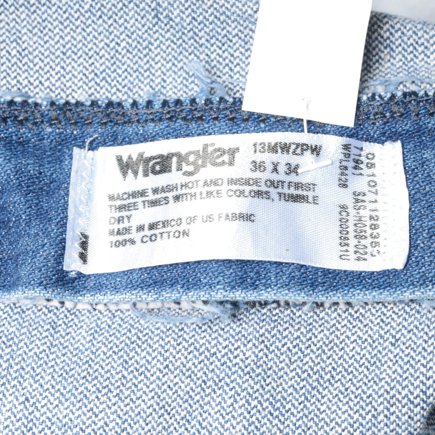90s Wrangler Straight Leg High Rise Jeans Blue Denim Men's 36x34