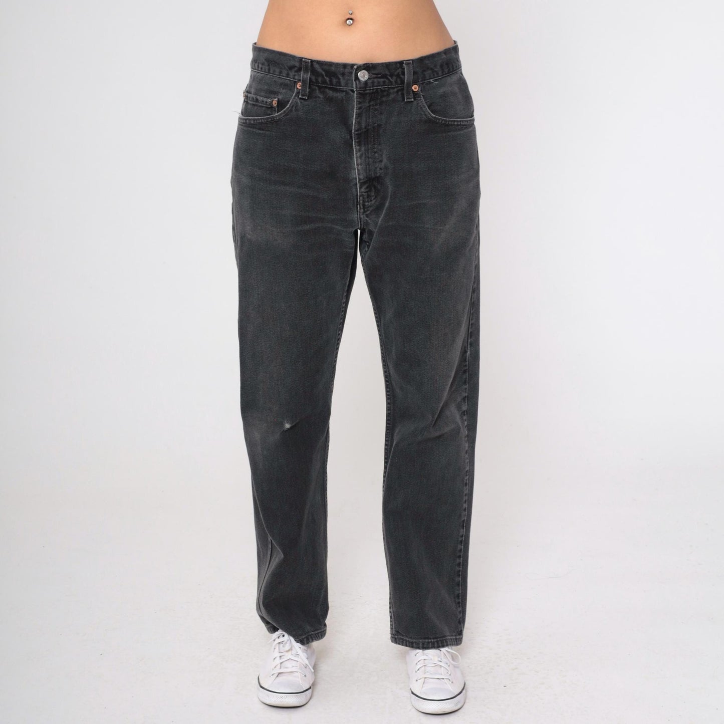 90s Levi's 505 Black Denim Jeans High Rise Straight Leg 34x30