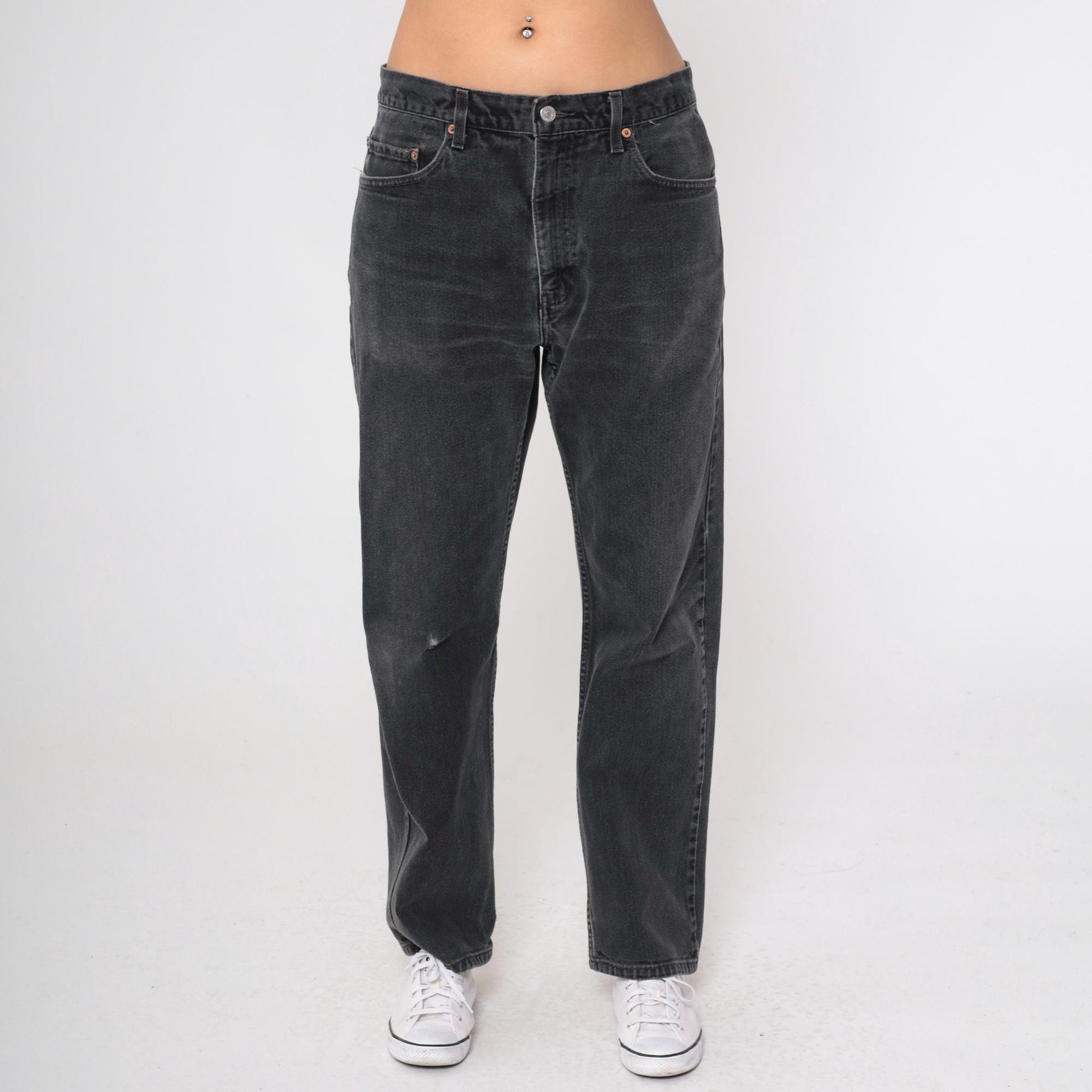 90s Levi's 505 Black Denim Jeans High Rise Straight Leg 34x30