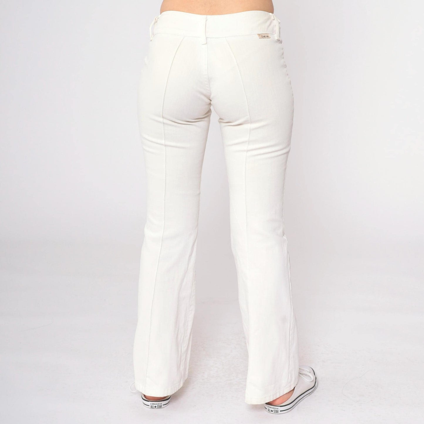 90s C'est Toi White Low Rise Flared Trousers Extra Small