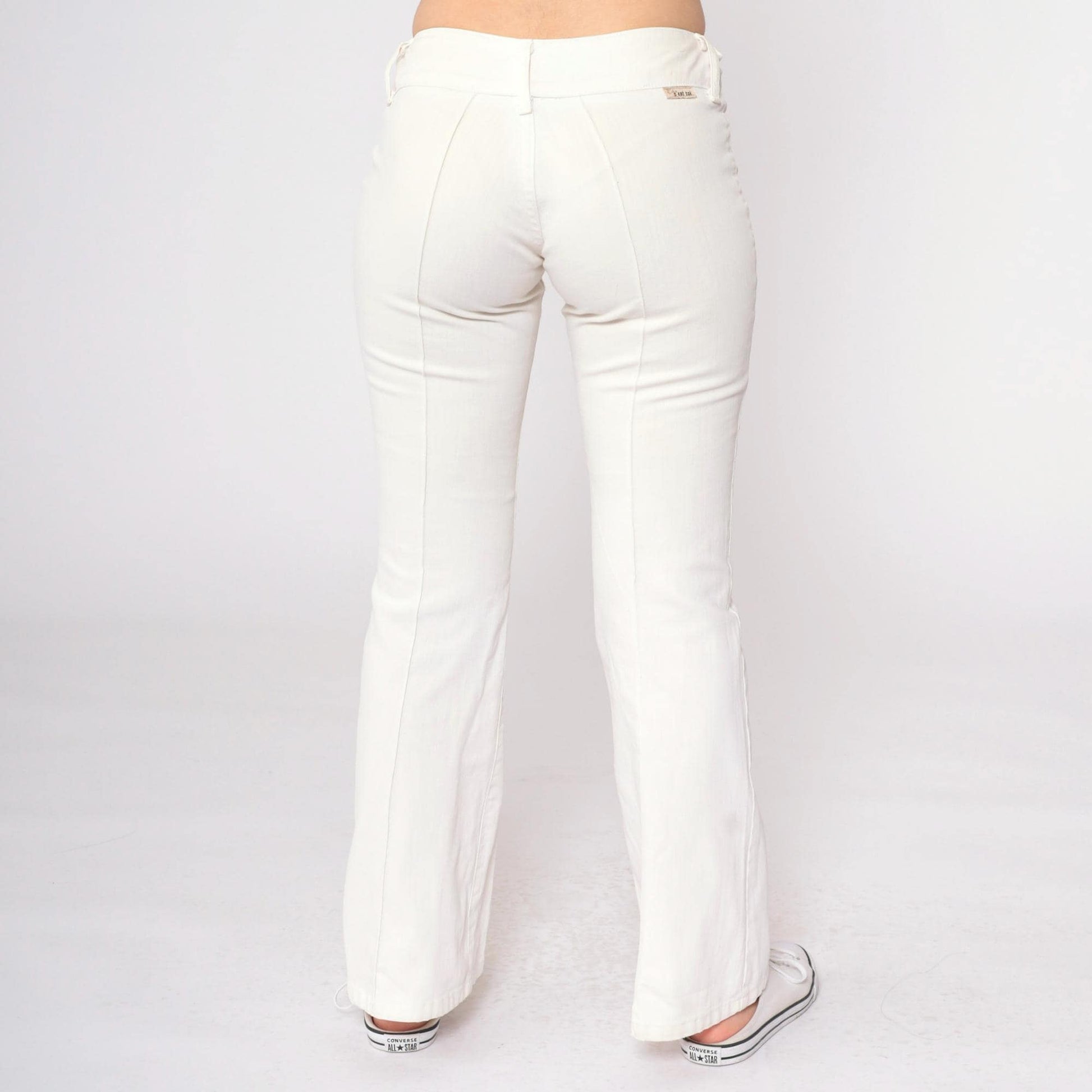 90s C'est Toi White Low Rise Flared Trousers Extra Small