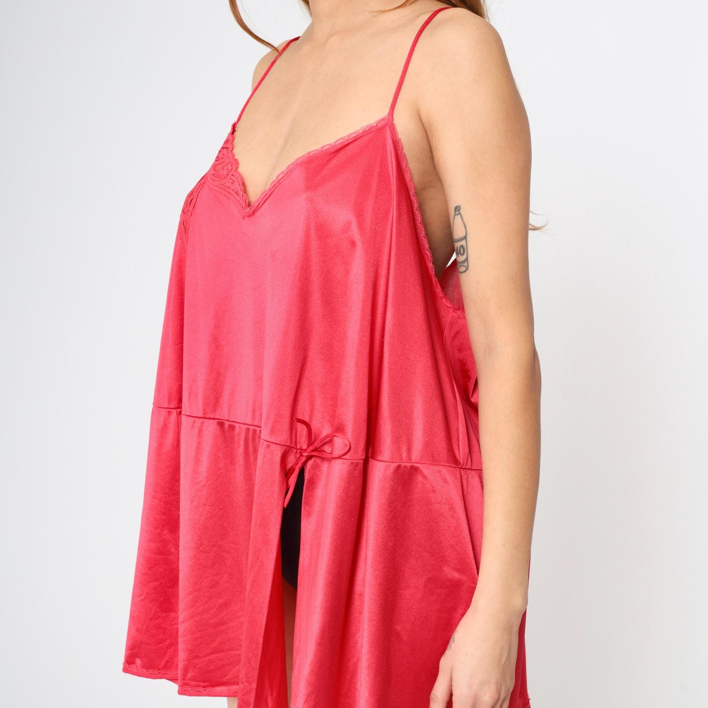 80s Vanity Fair Slip Dress Plus Size XXL Raspberry Pink Lace Spaghetti Strap Mini