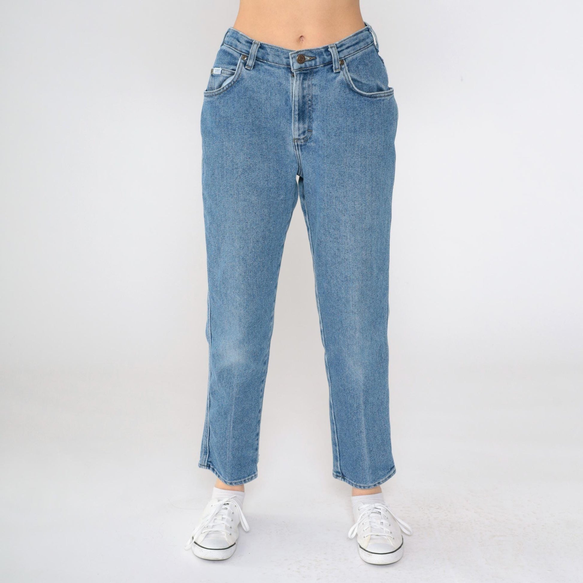 90s Lee High Waist Straight Leg Mom Jeans Blue Denim Small