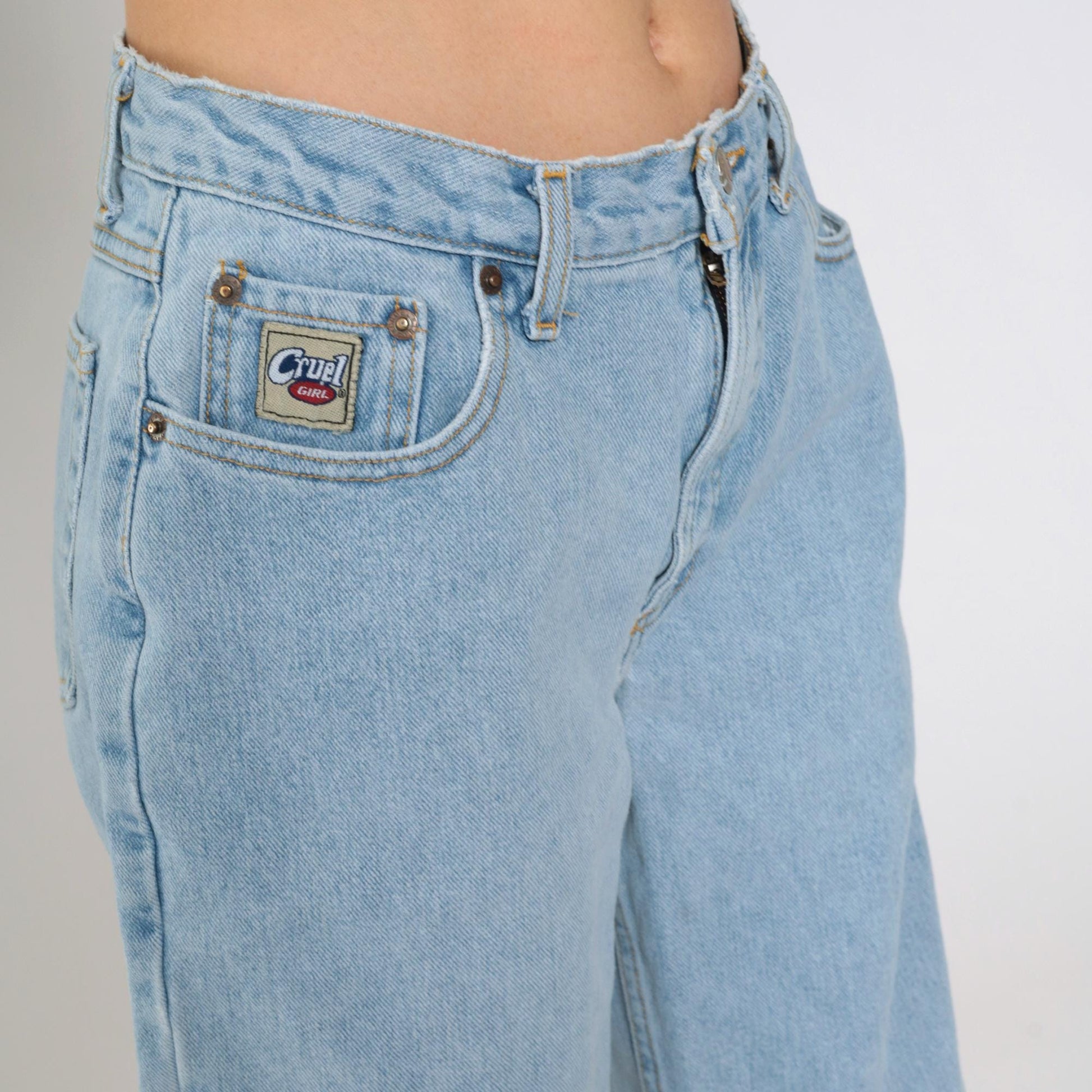 90s Cruel Girl High Rise Tapered Blue Denim Jeans Medium