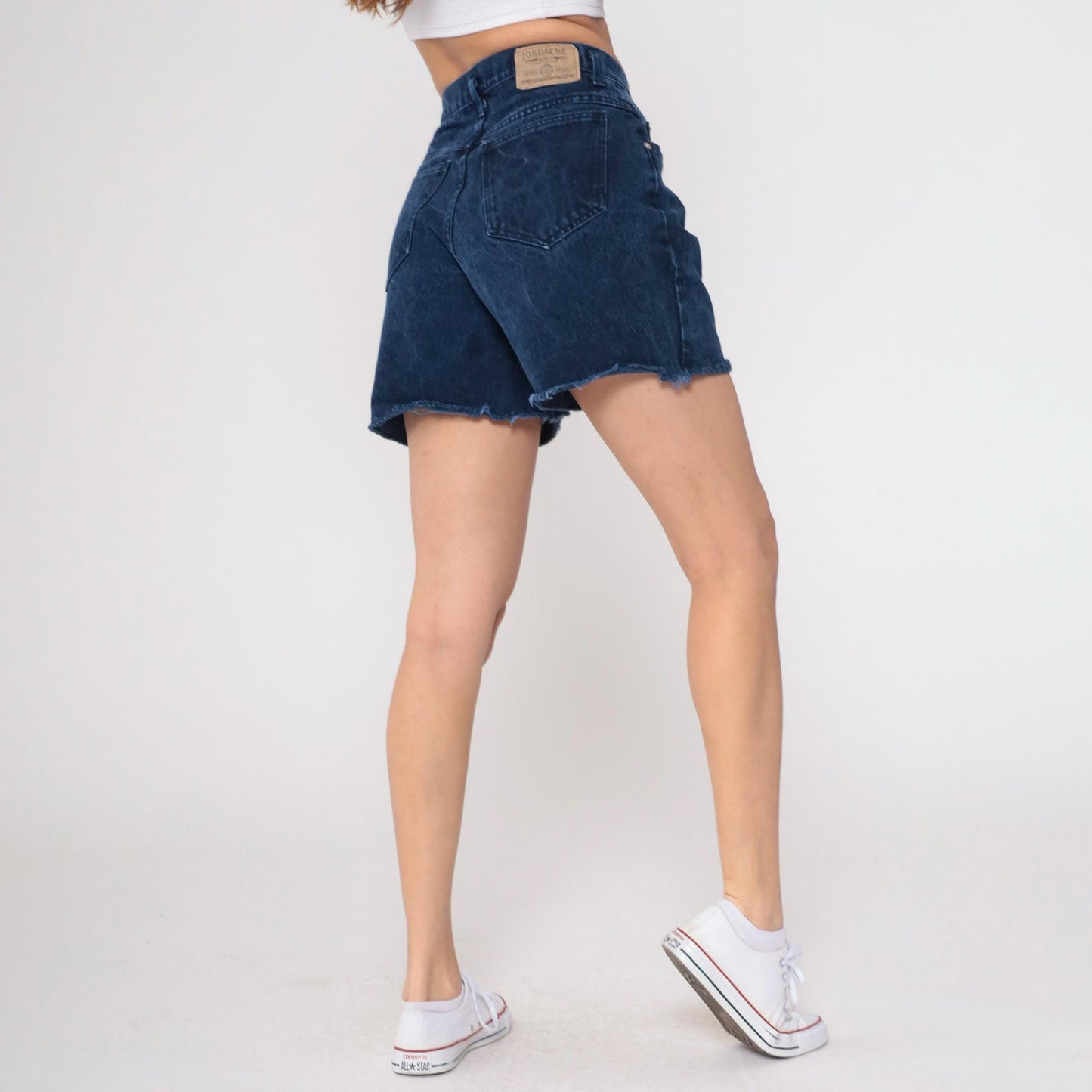 90s Jordache Dark Wash Denim Cutoff Shorts High Waisted Button Fly Medium
