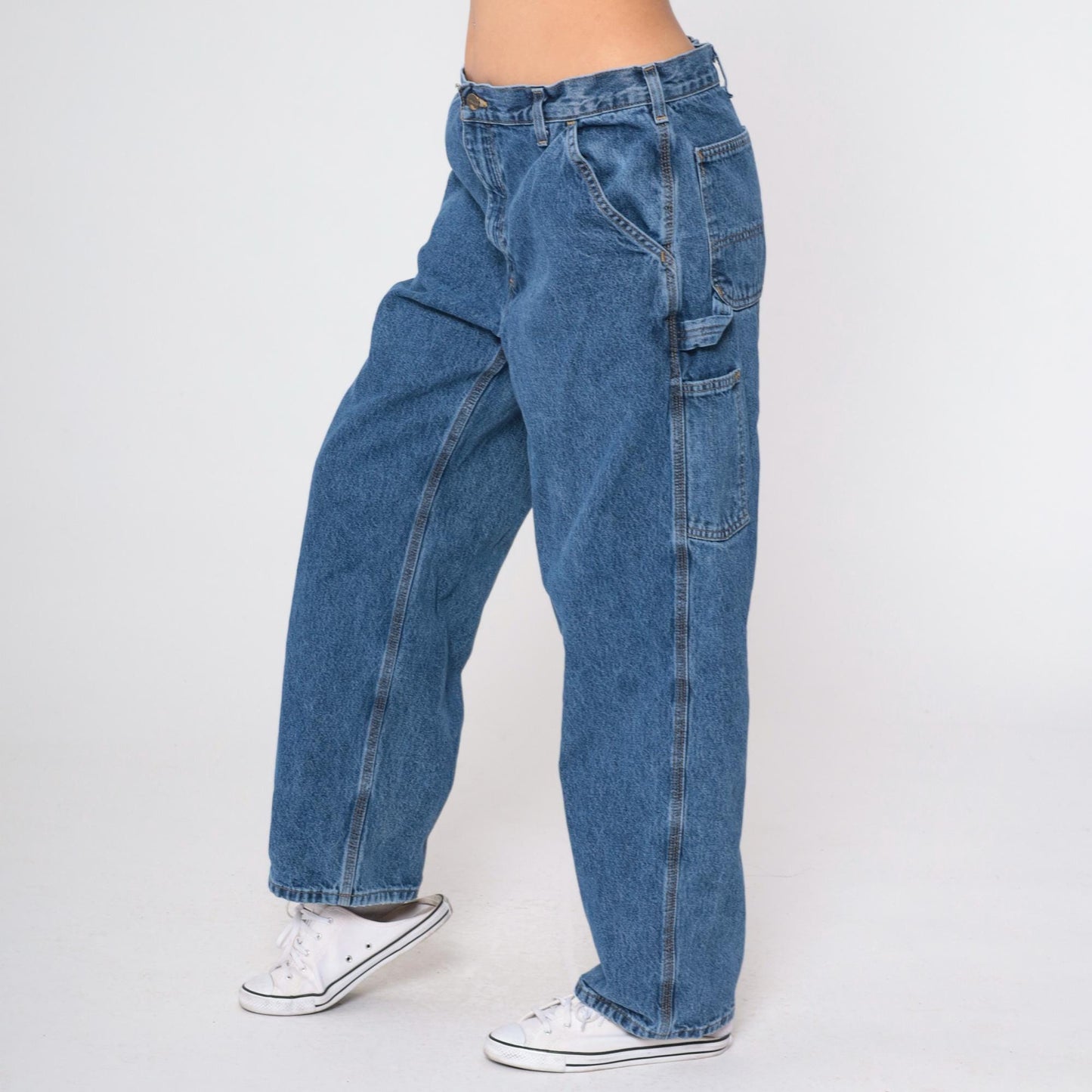 90s Carhartt Straight Leg Denim Jeans Blue Workwear Utility 36x30
