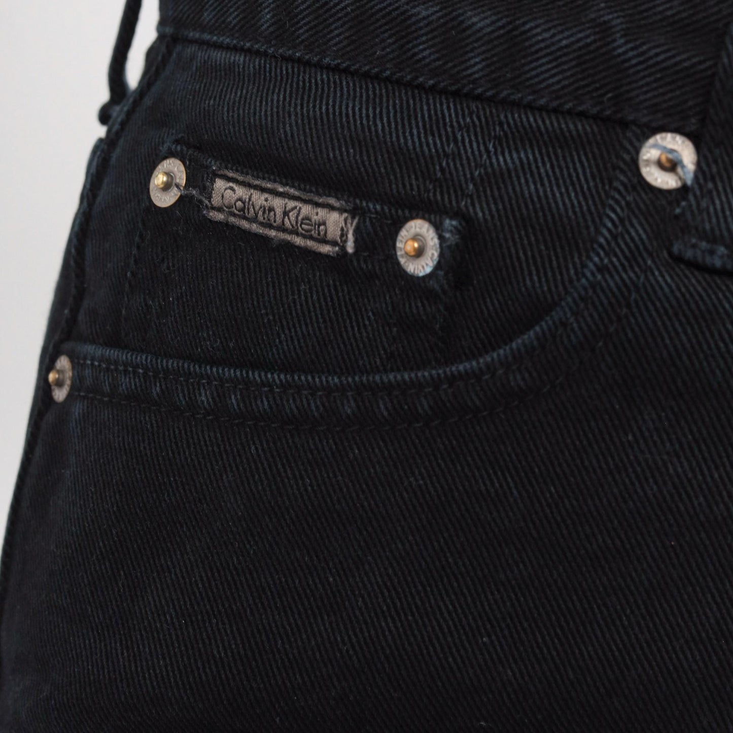 90s Calvin Klein Black High-Waist Straight Leg Denim Jeans Medium 7