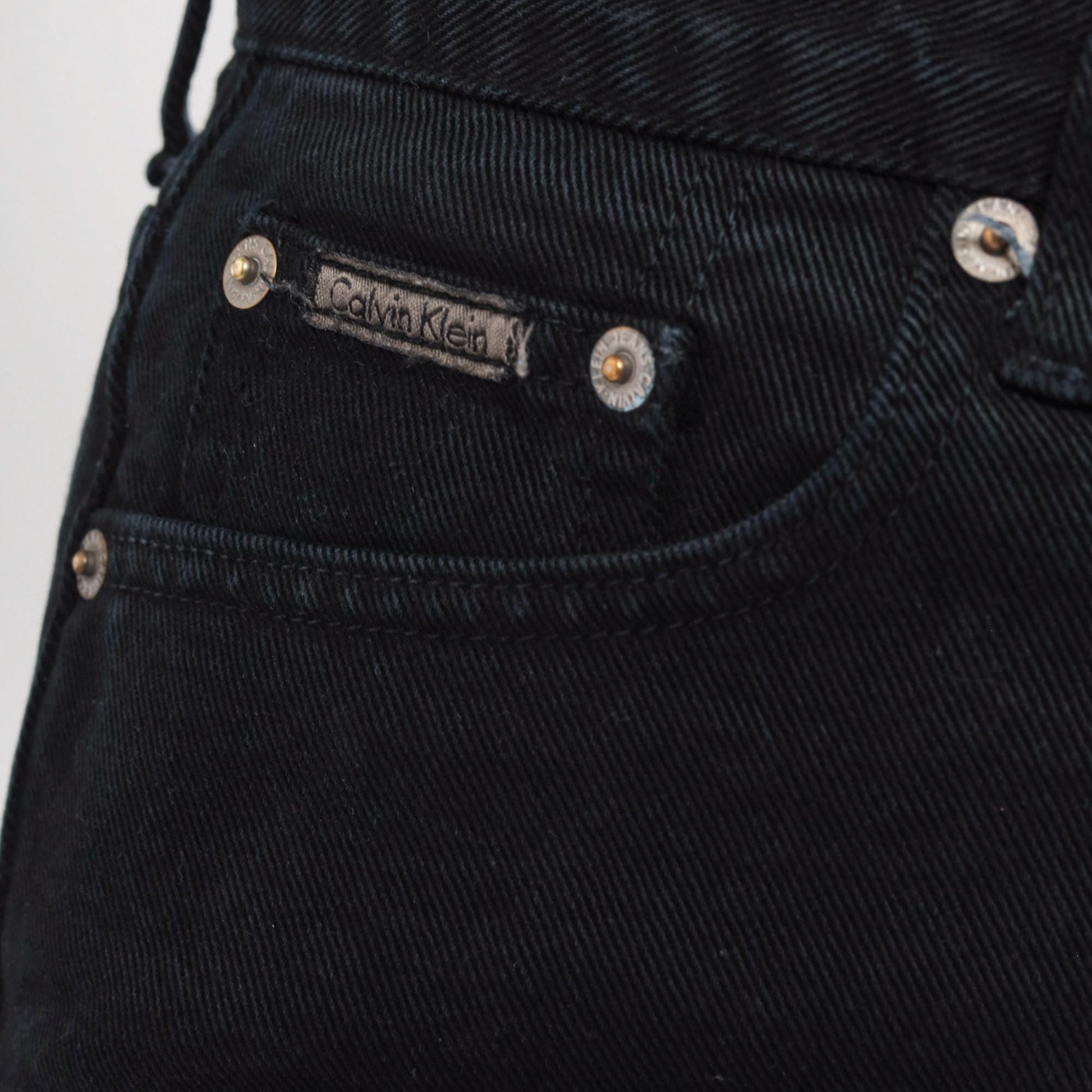 90s Calvin Klein Black High-Waist Straight Leg Denim Jeans Medium 7