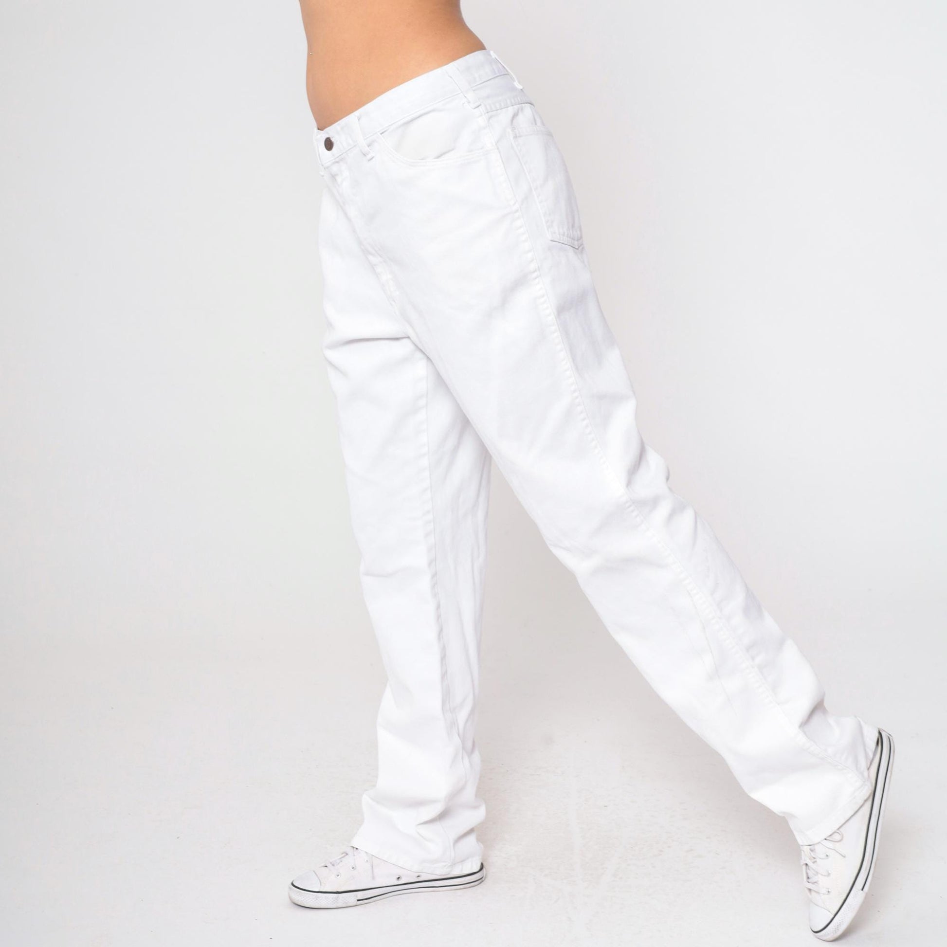 Dickies White Denim Jeans High Rise Straight Leg Y2K Workwear 35x34