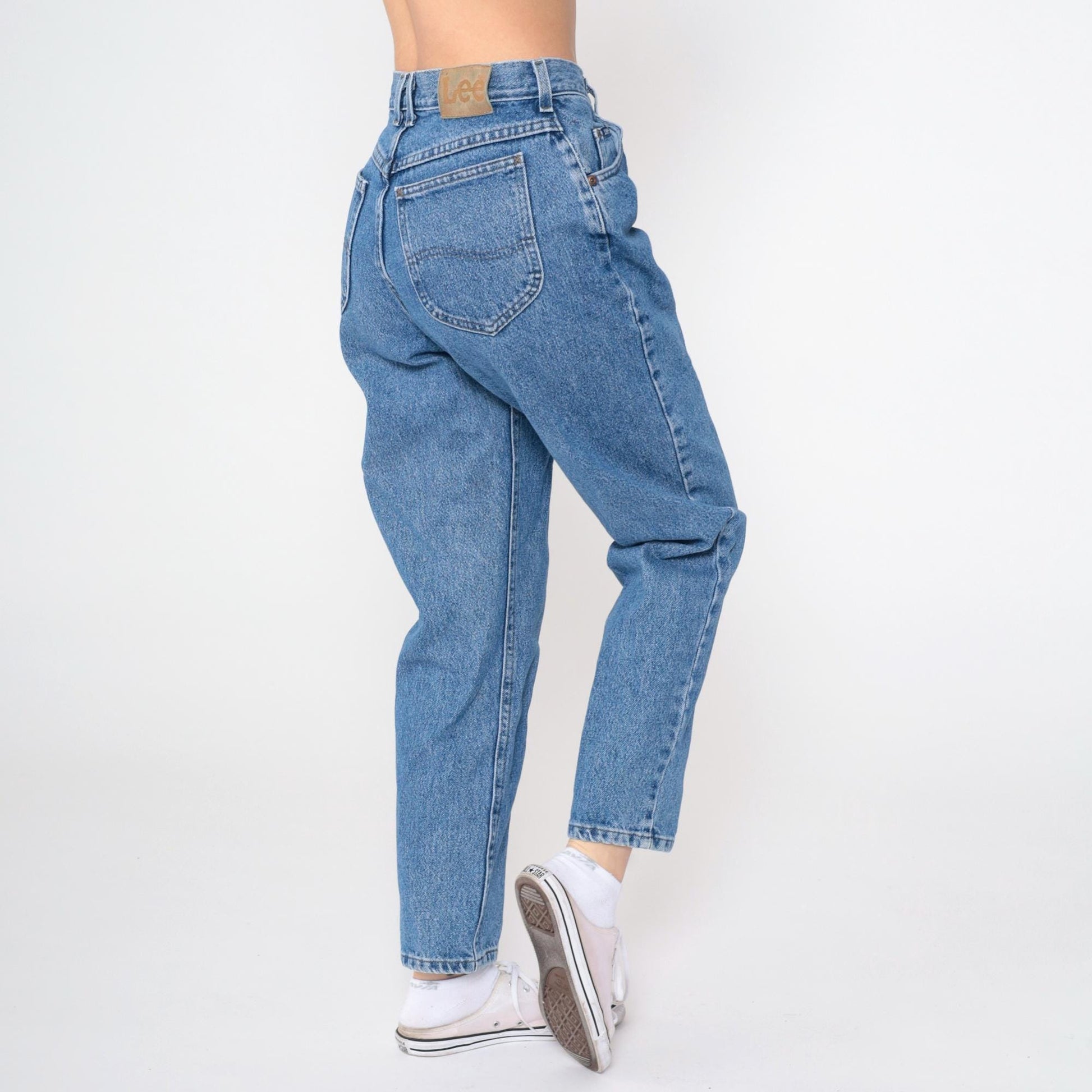90s Lee High Waist Straight Leg Jeans Blue Denim Small