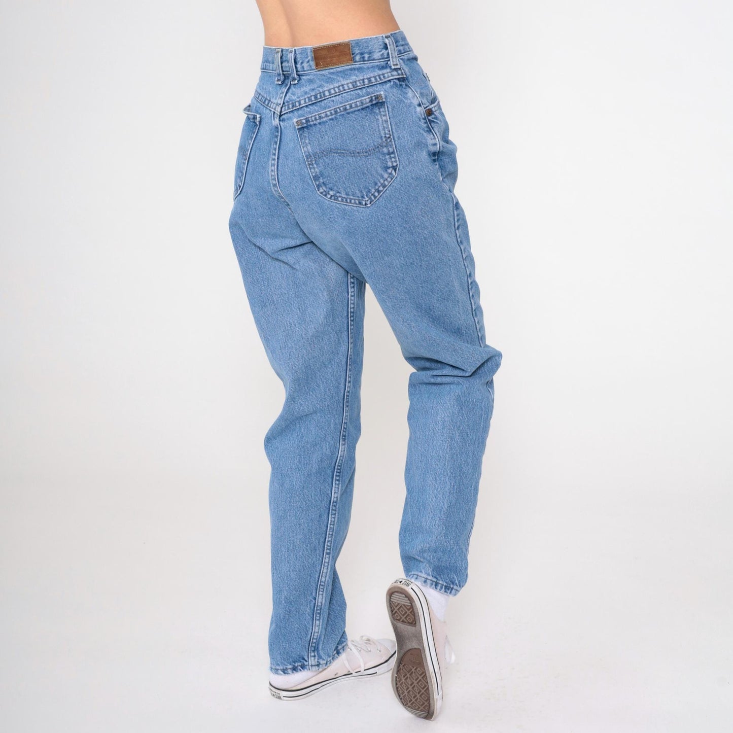 90s Lee High Waist Tapered Jeans Blue Denim Medium