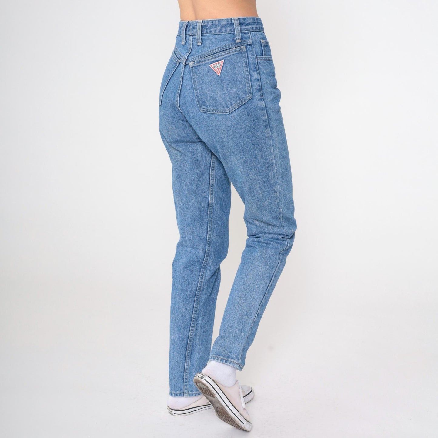 90s Guess High Waisted Tapered Jeans Blue Denim Small S