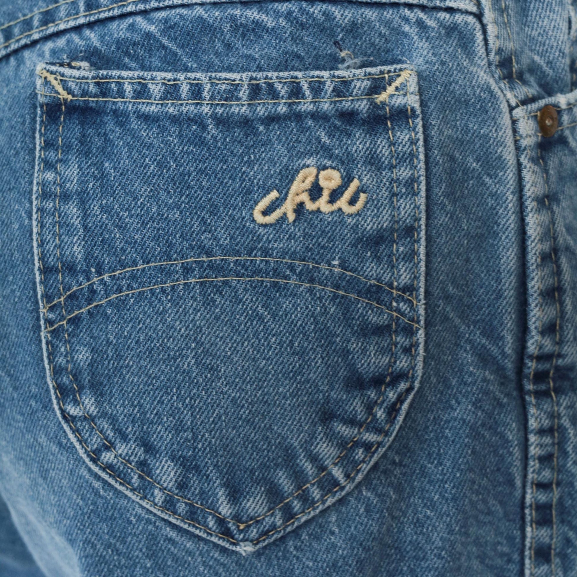 80s Chic High Waist Straight Leg Jeans Blue Denim Small