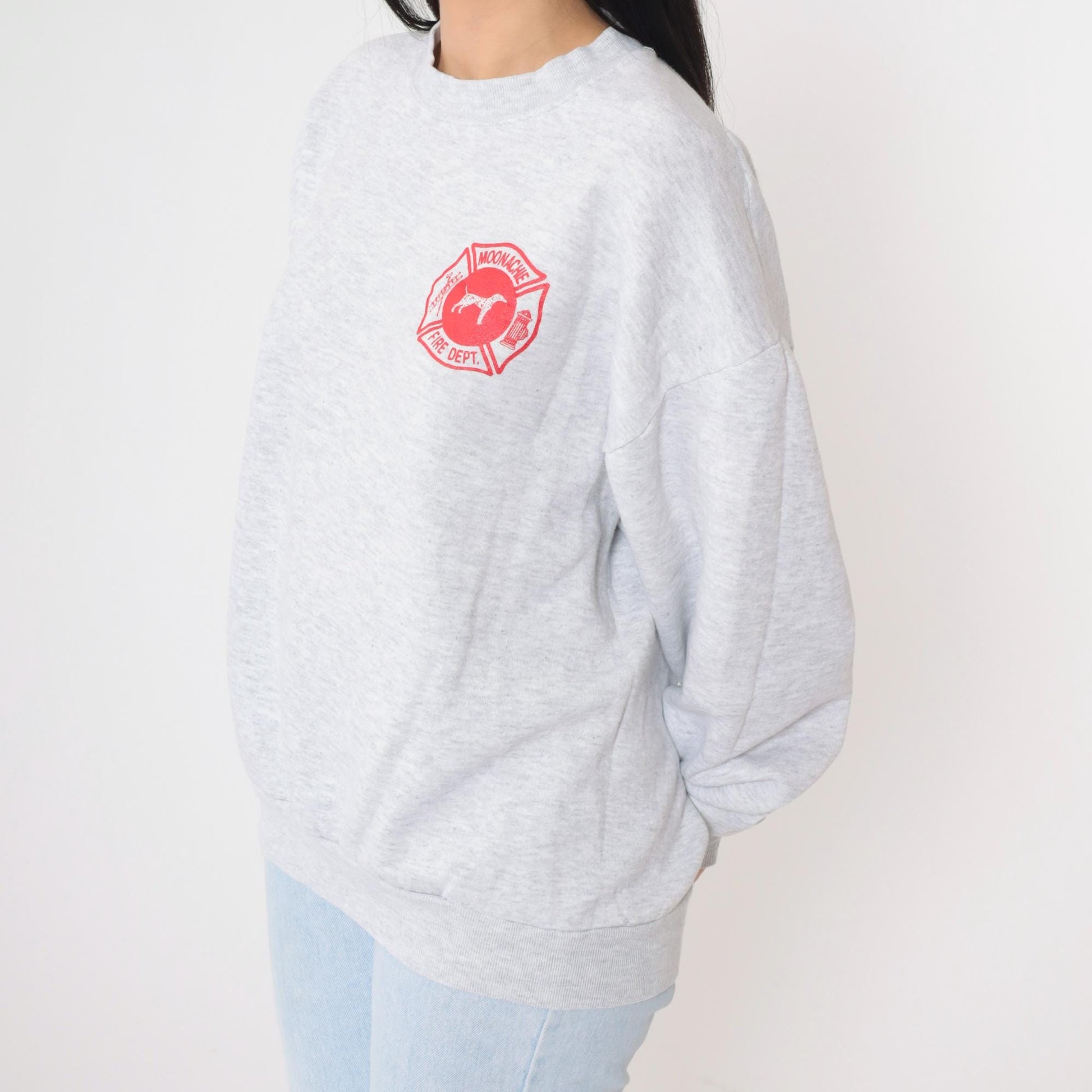 90s Moonachie Fire Department Sweatshirt New Jersey Firefighter Grey Extra Large XXL