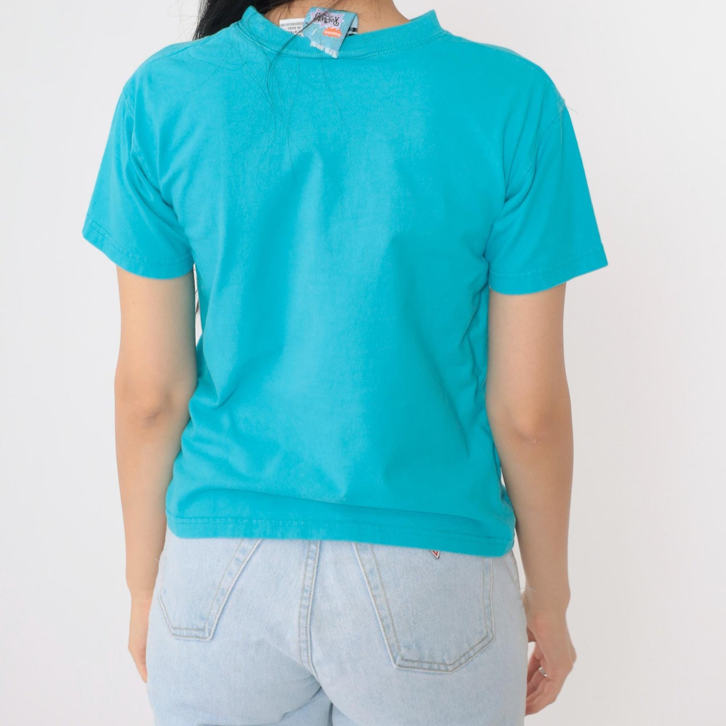 90s Nickelodeon Rugrats Graphic T-Shirt Tommy Angelica Turquoise Cotton XS