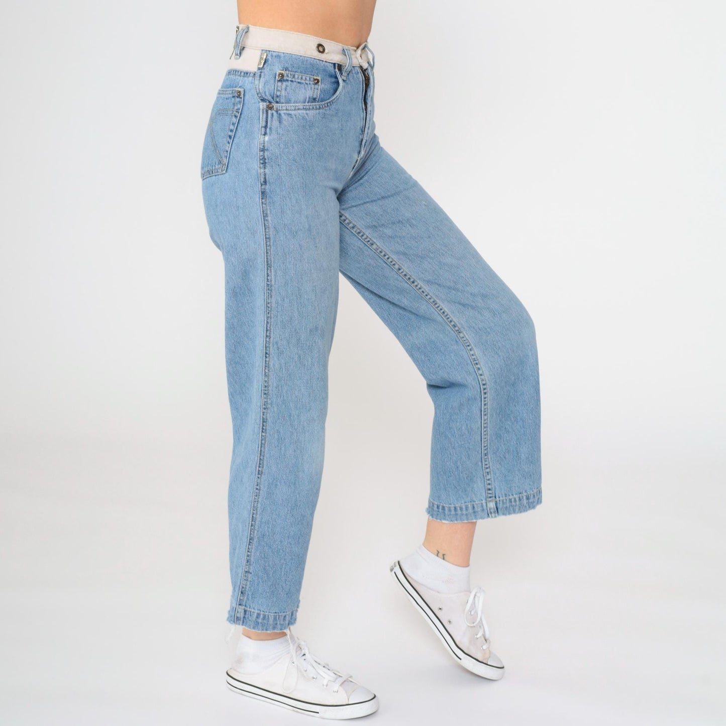 90s GX Gwen Stefani High Rise Straight Leg Jeans Blue Eyelet Youth 12