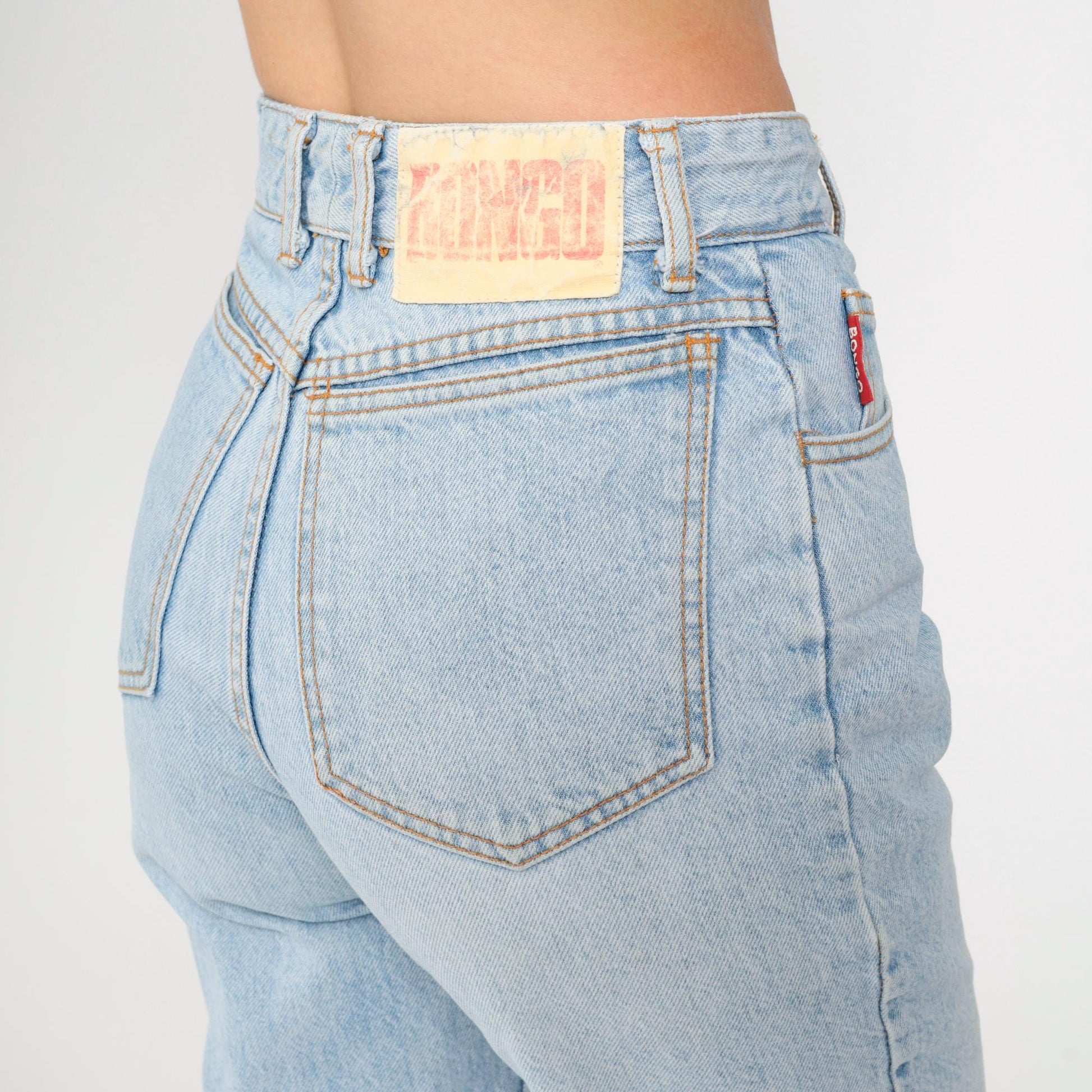 90s Bongo High-Waisted Mom Jeans Light Wash Skinny Denim Extra Small