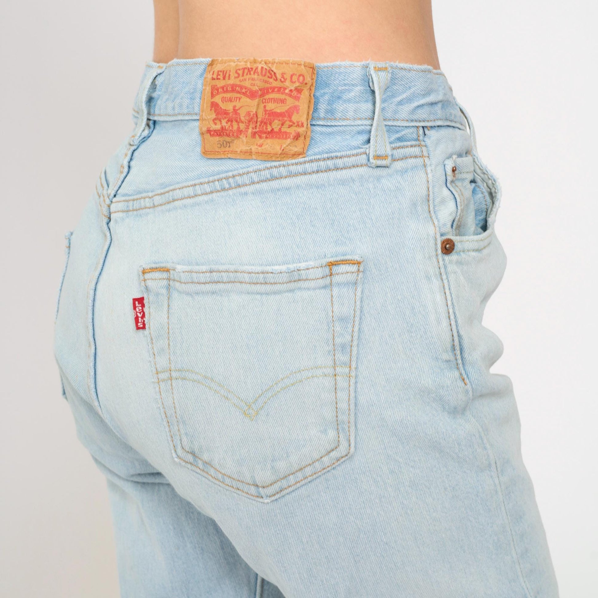 Levi's 501 Straight Leg Mid Rise Jeans Blue Denim 00s 30 x 32