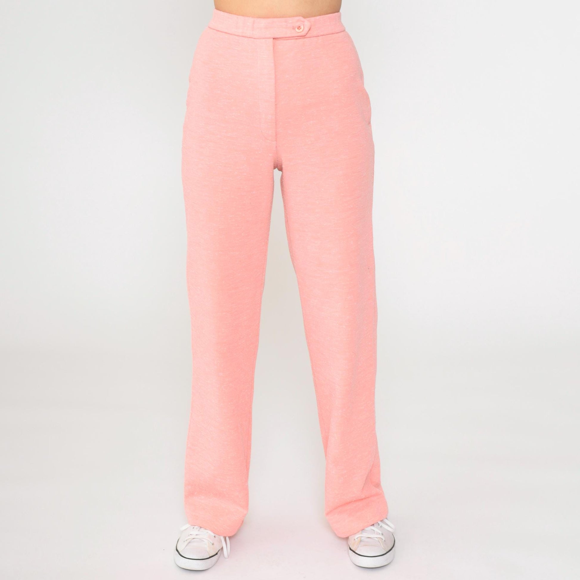 70s Center Stage Pink High-Rise Straight Leg Trousers Extra Small