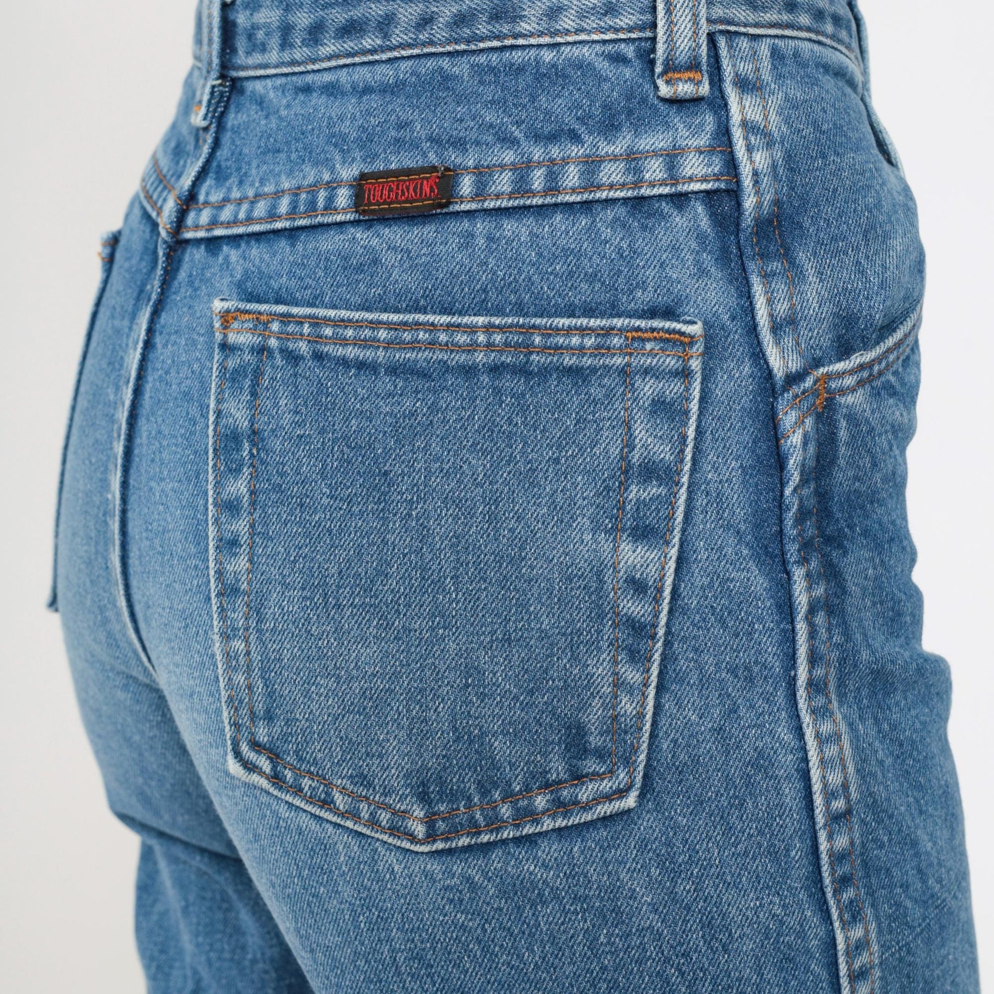 90s Toughskins High Rise Straight Leg Jeans Faded Blue Ankle XS
