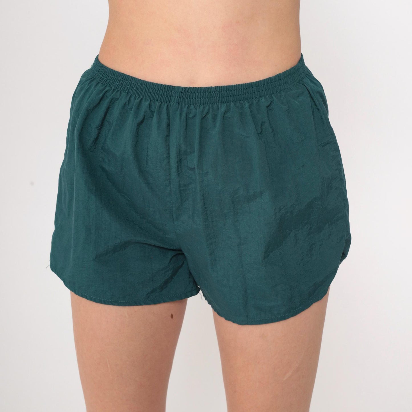 90s Pro Spirit Green Nylon Swim Shorts Elastic Waist Extra Small