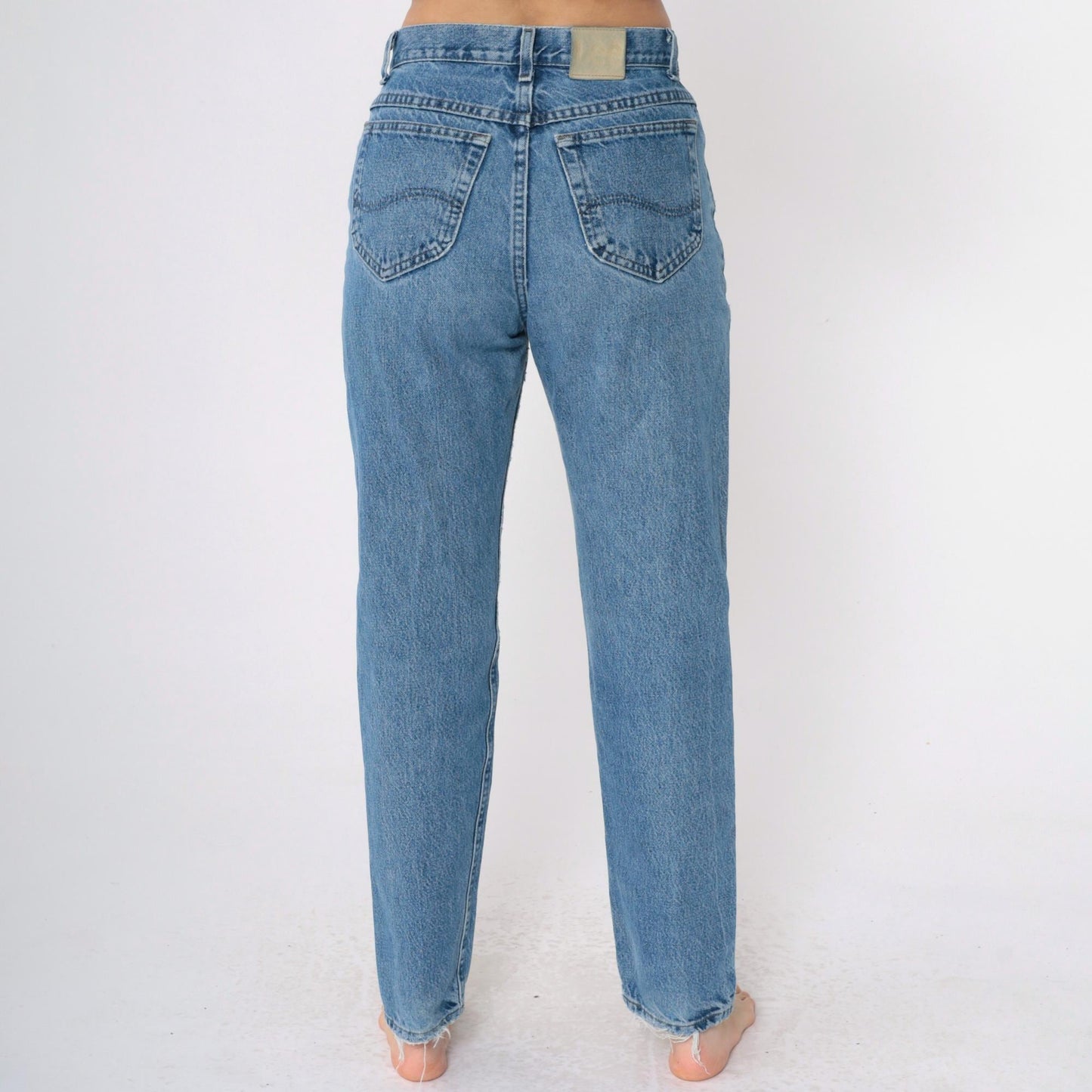 90s Lee Mom Jeans High Waist Tapered Blue Denim Small