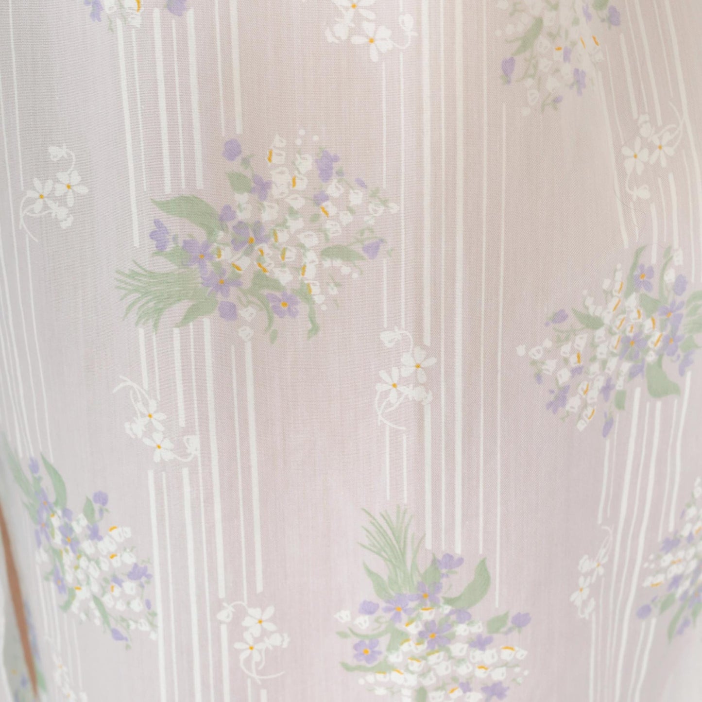 80s Floral Semi-Sheer Nightgown White Lace Puff Sleeve Button-Up Knee-Length Medium