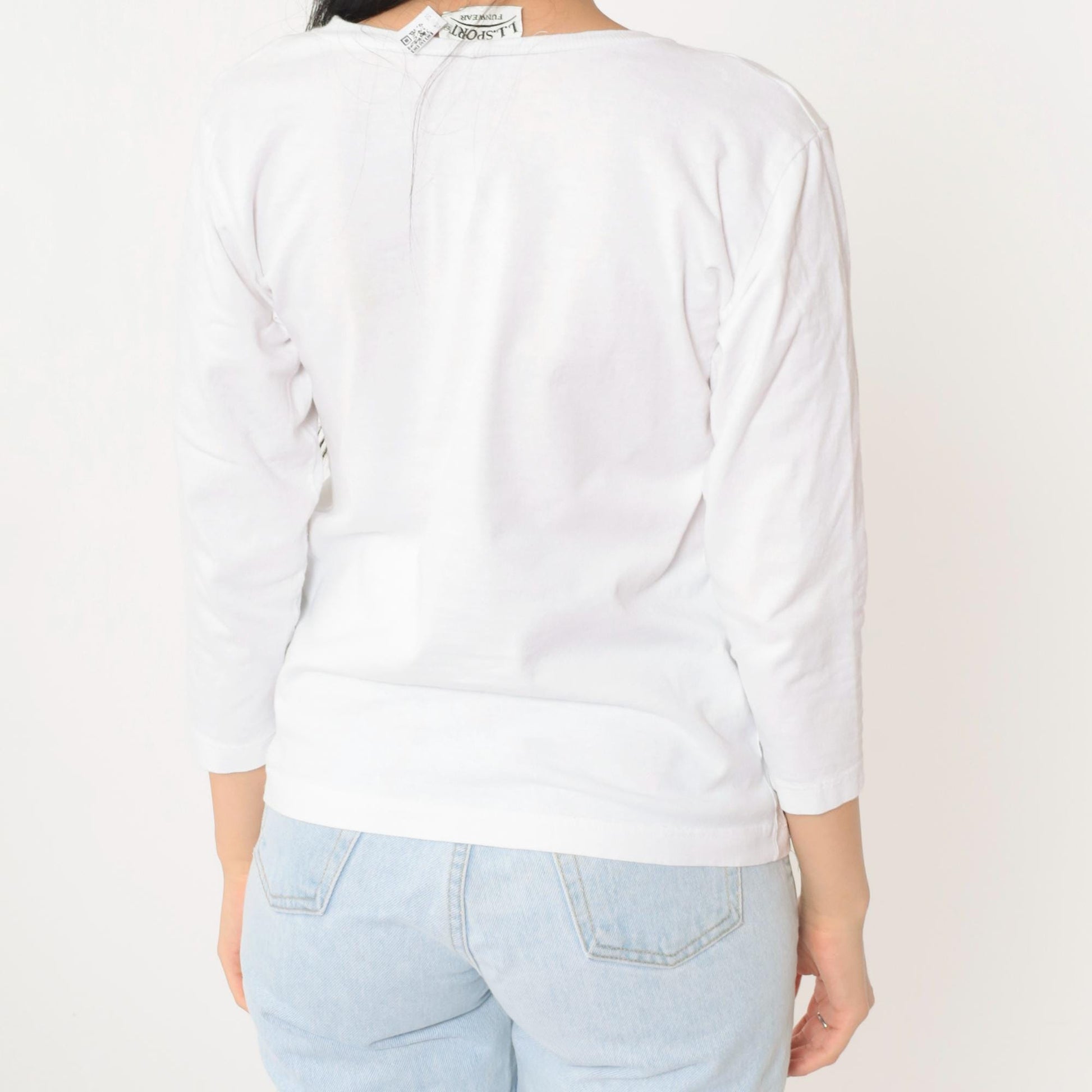 90s Heart Paint Splatter Long Sleeve Graphic Tee White Small