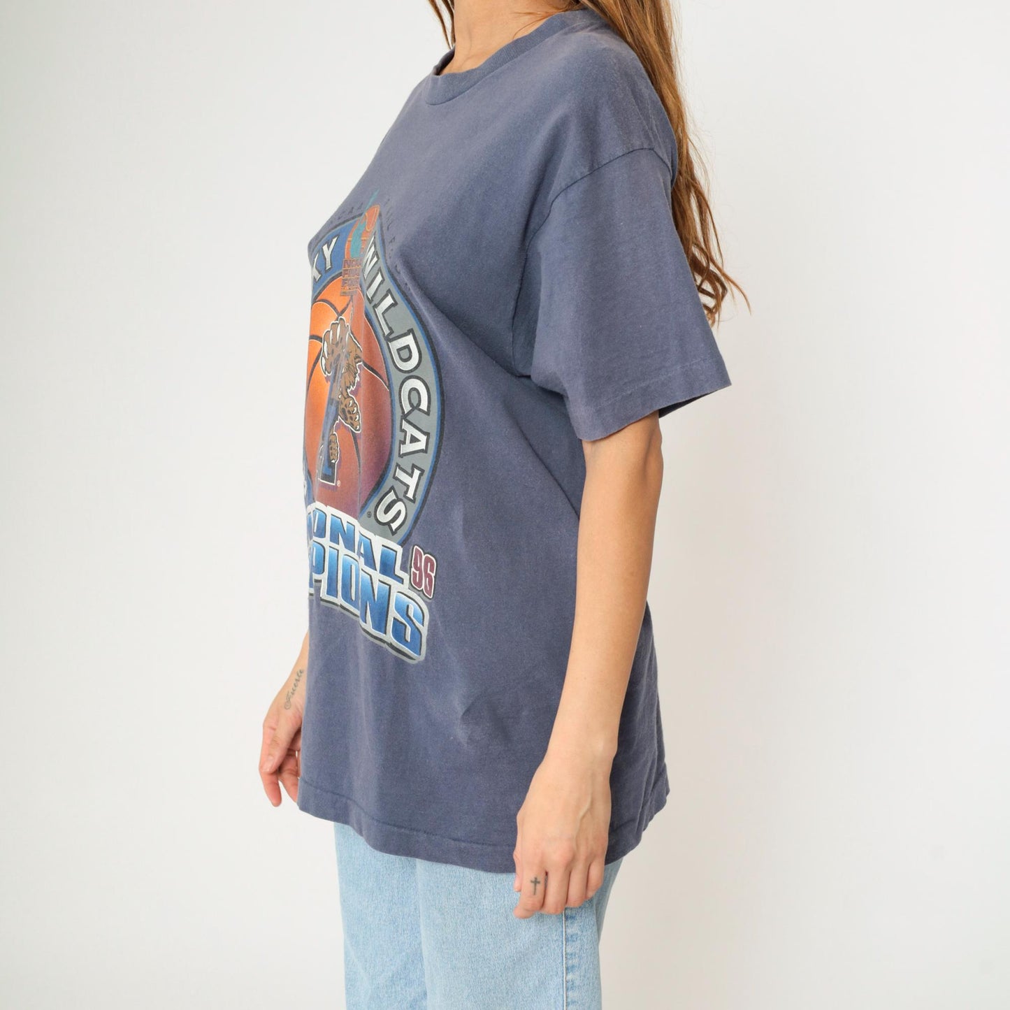 1996 Kentucky Wildcats NCAA Final Four National Champions Graphic Tee Blue Medium