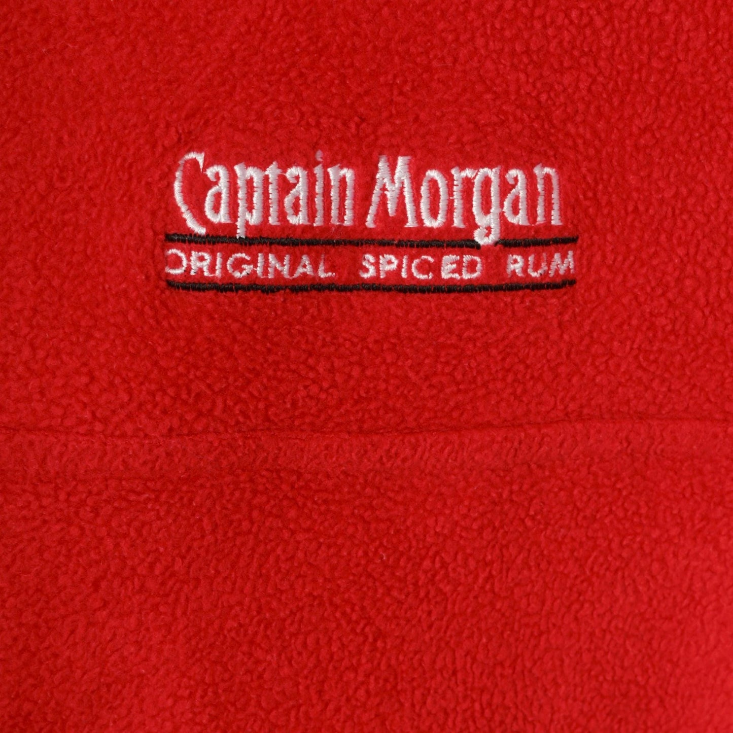 90s Captain Morgan Spiced Rum Quarter Zip Fleece Sweatshirt Red Extra Large XXL
