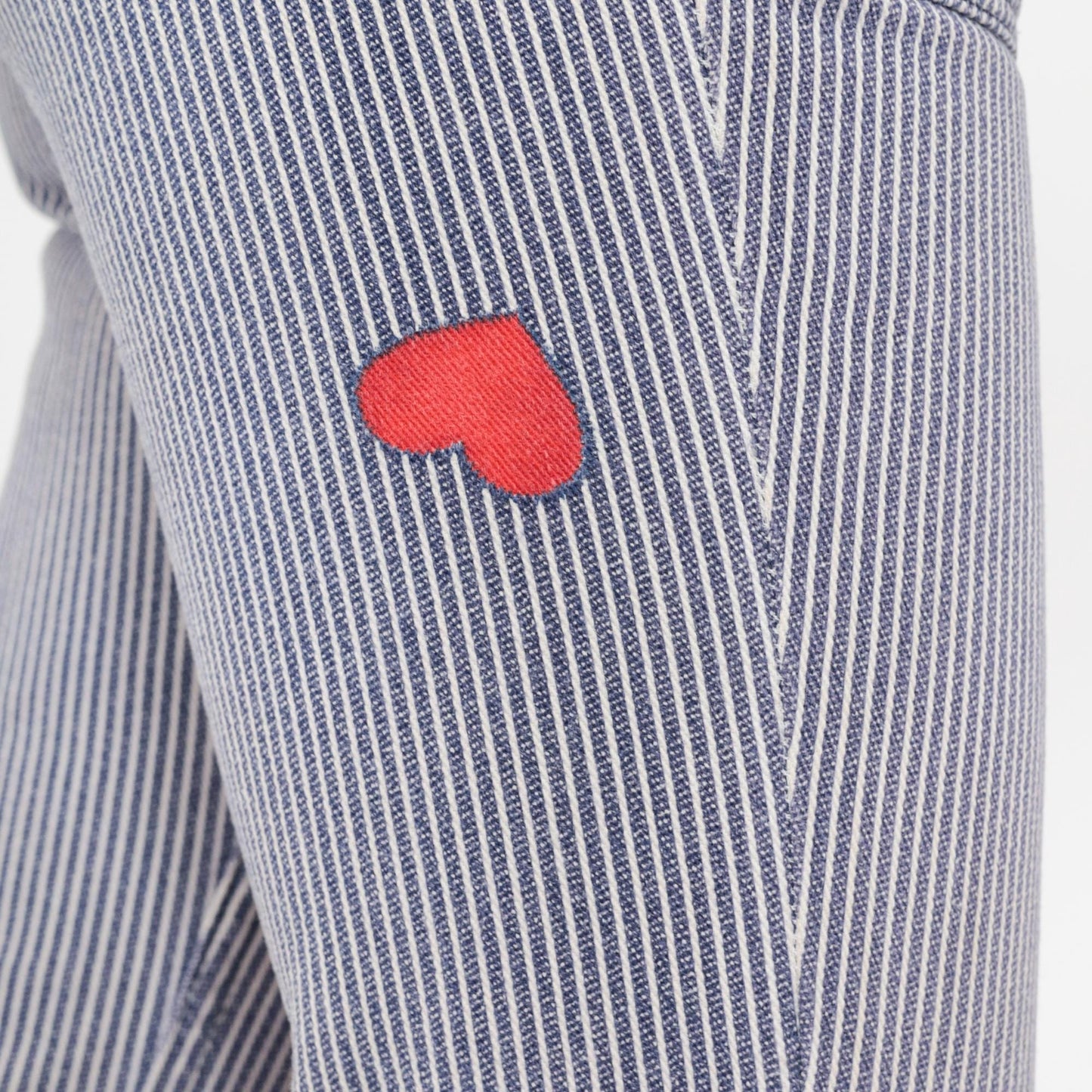 70s Wrangler Bell Bottom Jeans Hickory Striped Heart Patch Blue XXS