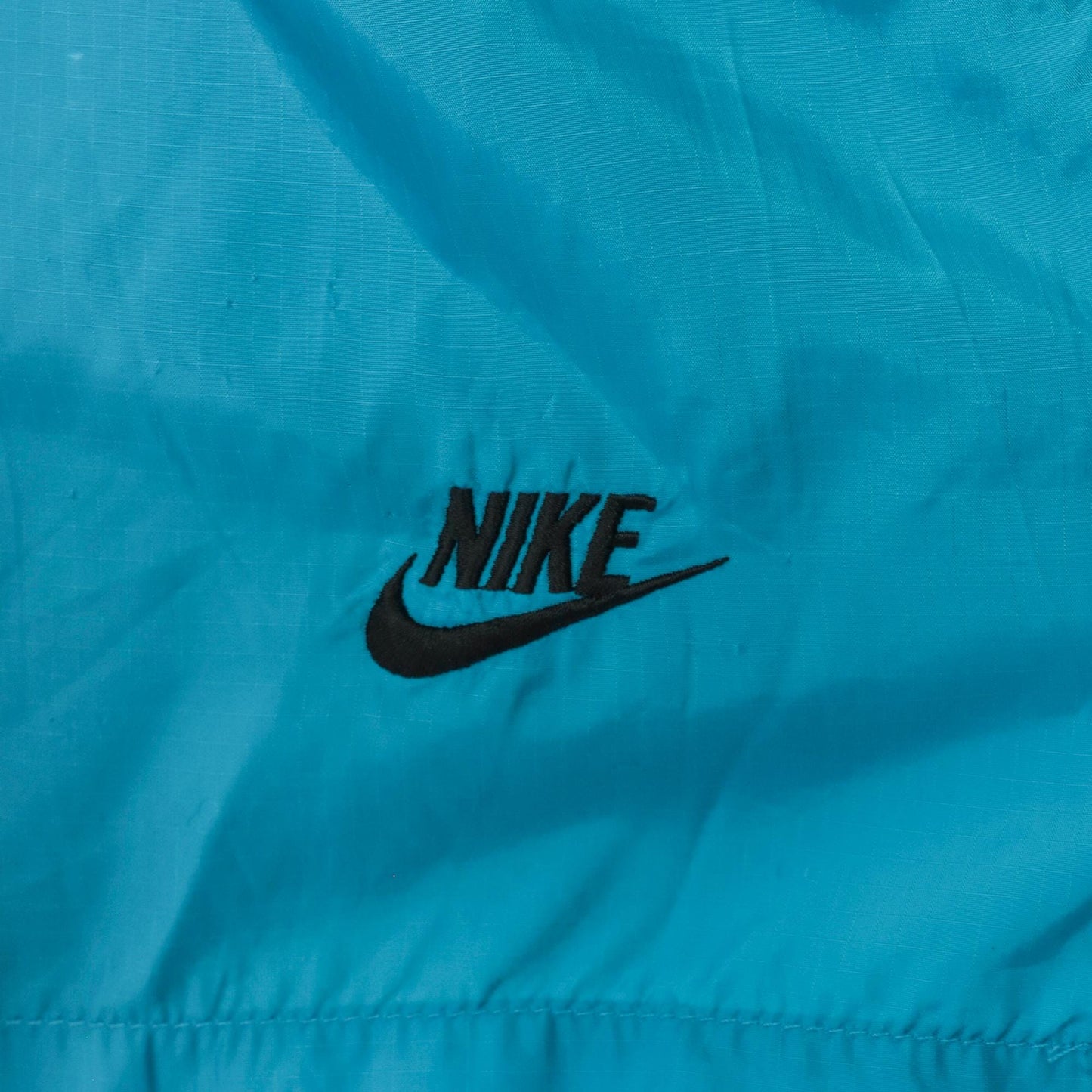 Y2K Nike Nylon Athletic Shorts Teal Blue Elastic Waist Medium