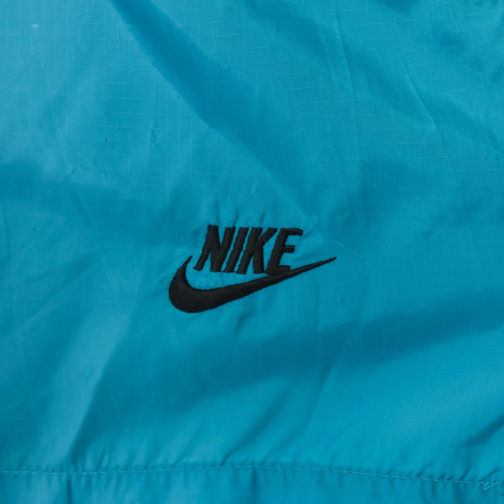 Y2K Nike Nylon Athletic Shorts Teal Blue Elastic Waist Medium