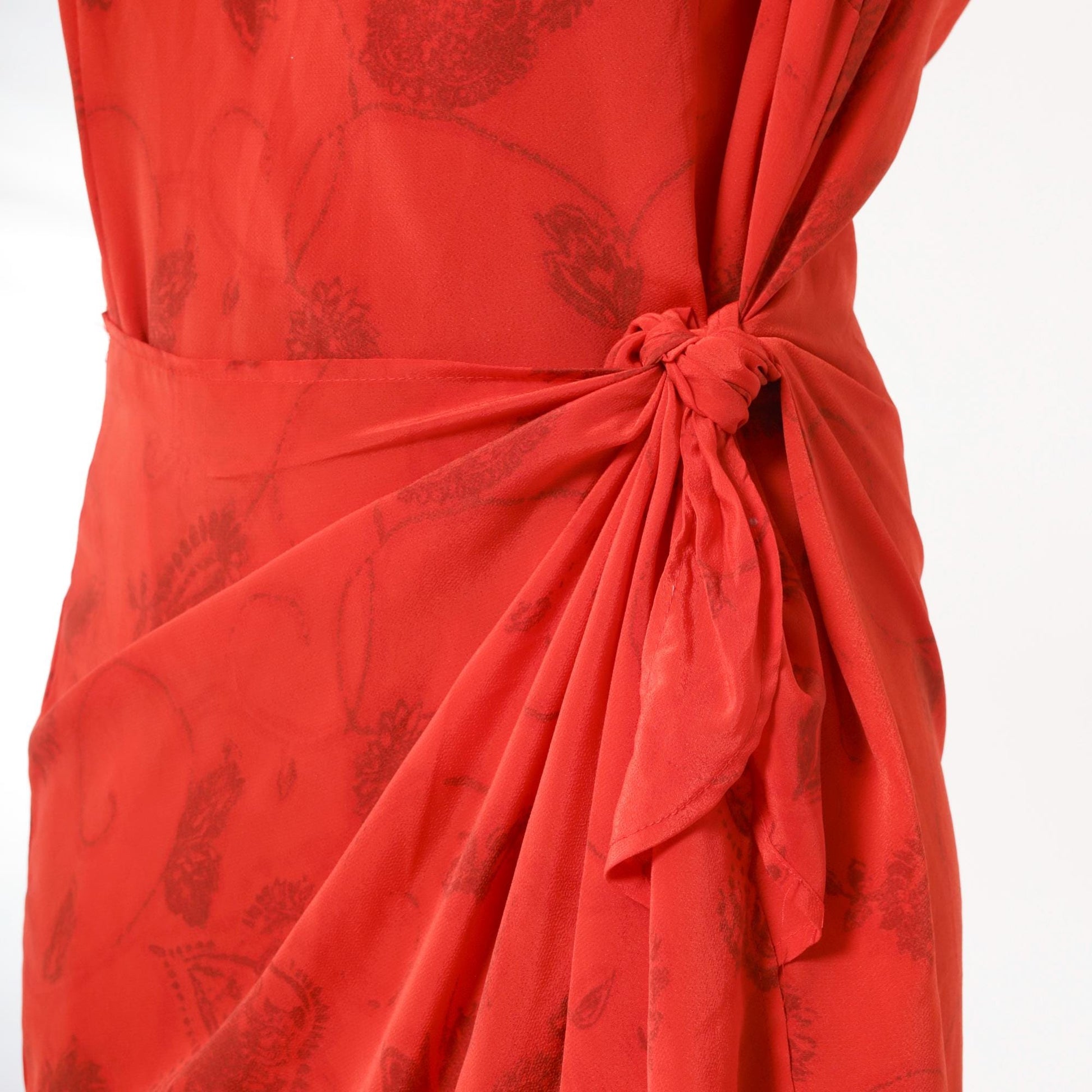 90s Studio C Plus Floral Maxi Dress Orange Red Square Neck Sleeveless Extra Large XXL