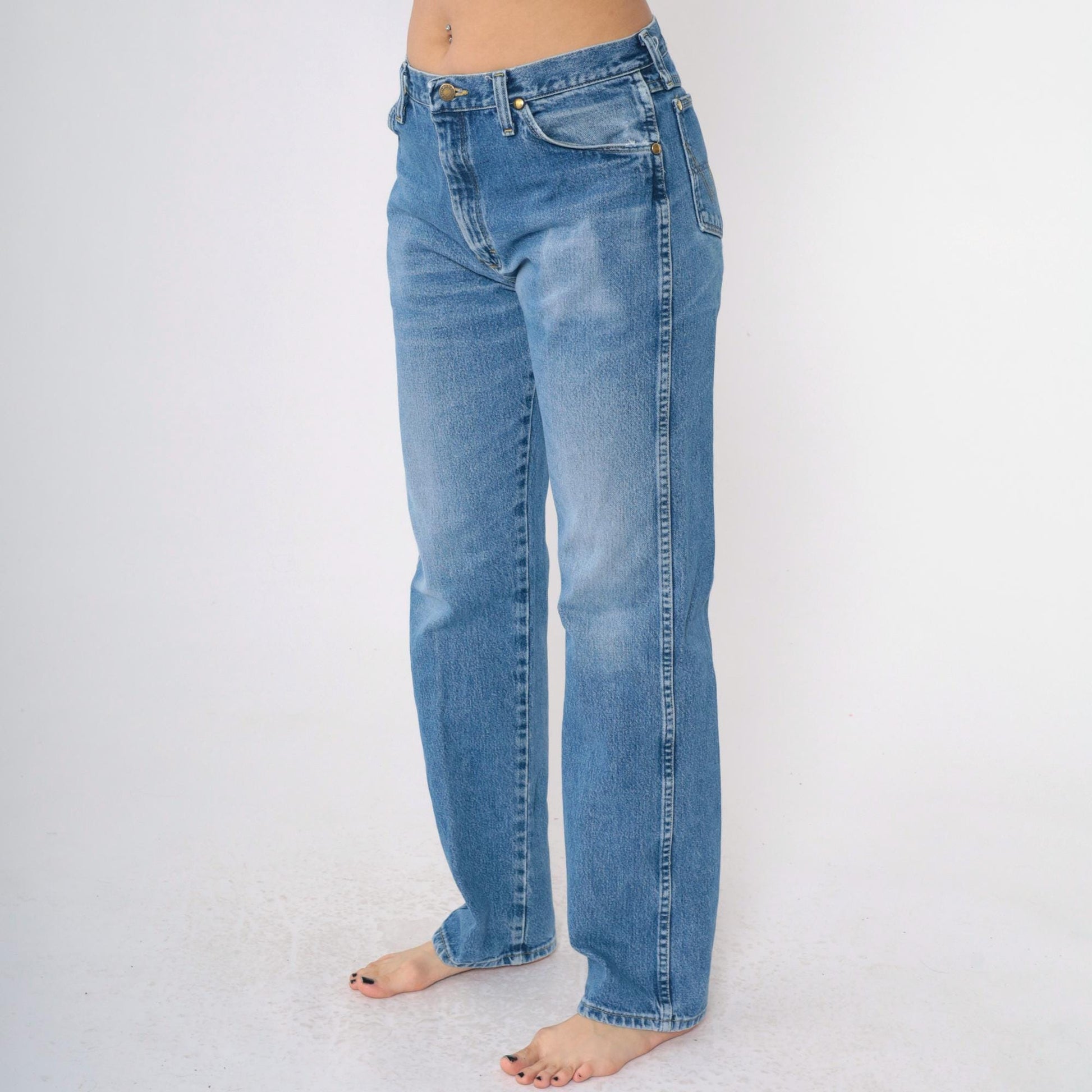 90s Wrangler George Strait Cowboy Cut Jeans Blue High Rise Tapered 32x34