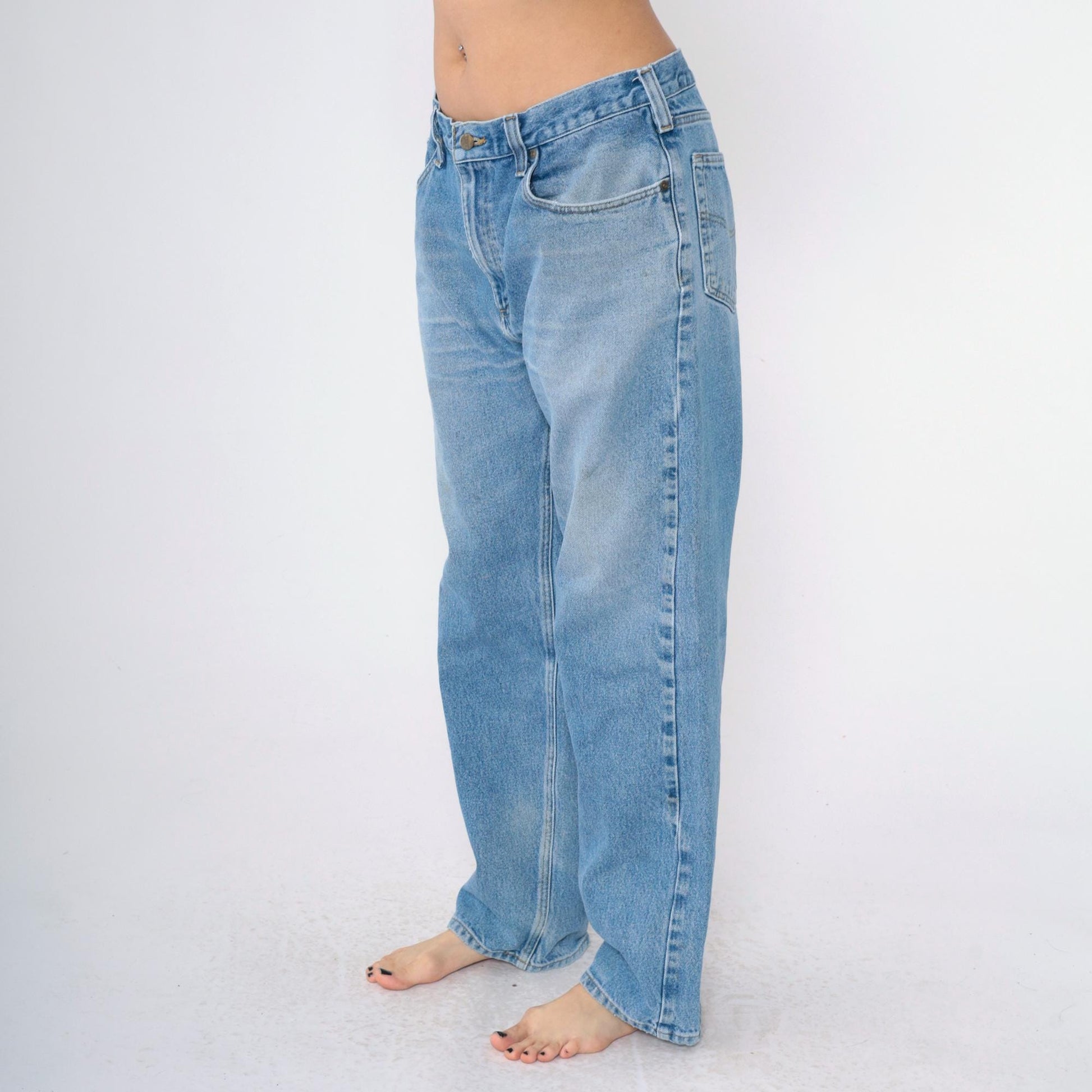 00s Carhartt High Rise Straight Leg Jeans Blue Denim 38x32 Men's Large