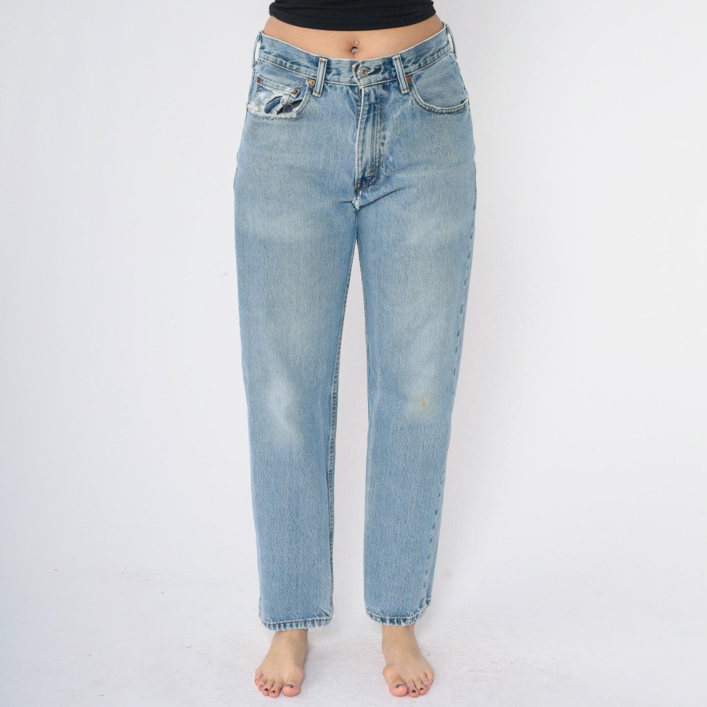 00s Levi's 550 Straight Leg Jeans Blue Denim Distressed Men's 31x32