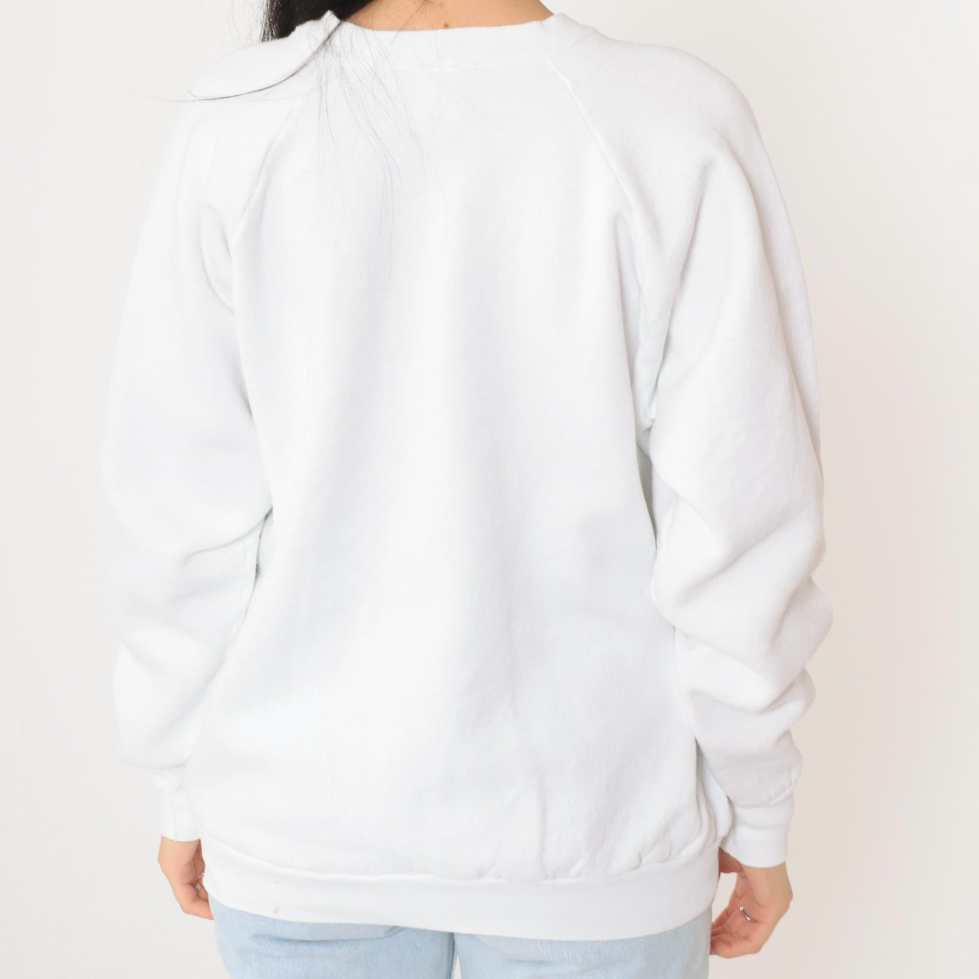 90s Fruit of the Loom White Raglan Sweatshirt Crewneck Pullover Extra Large XL