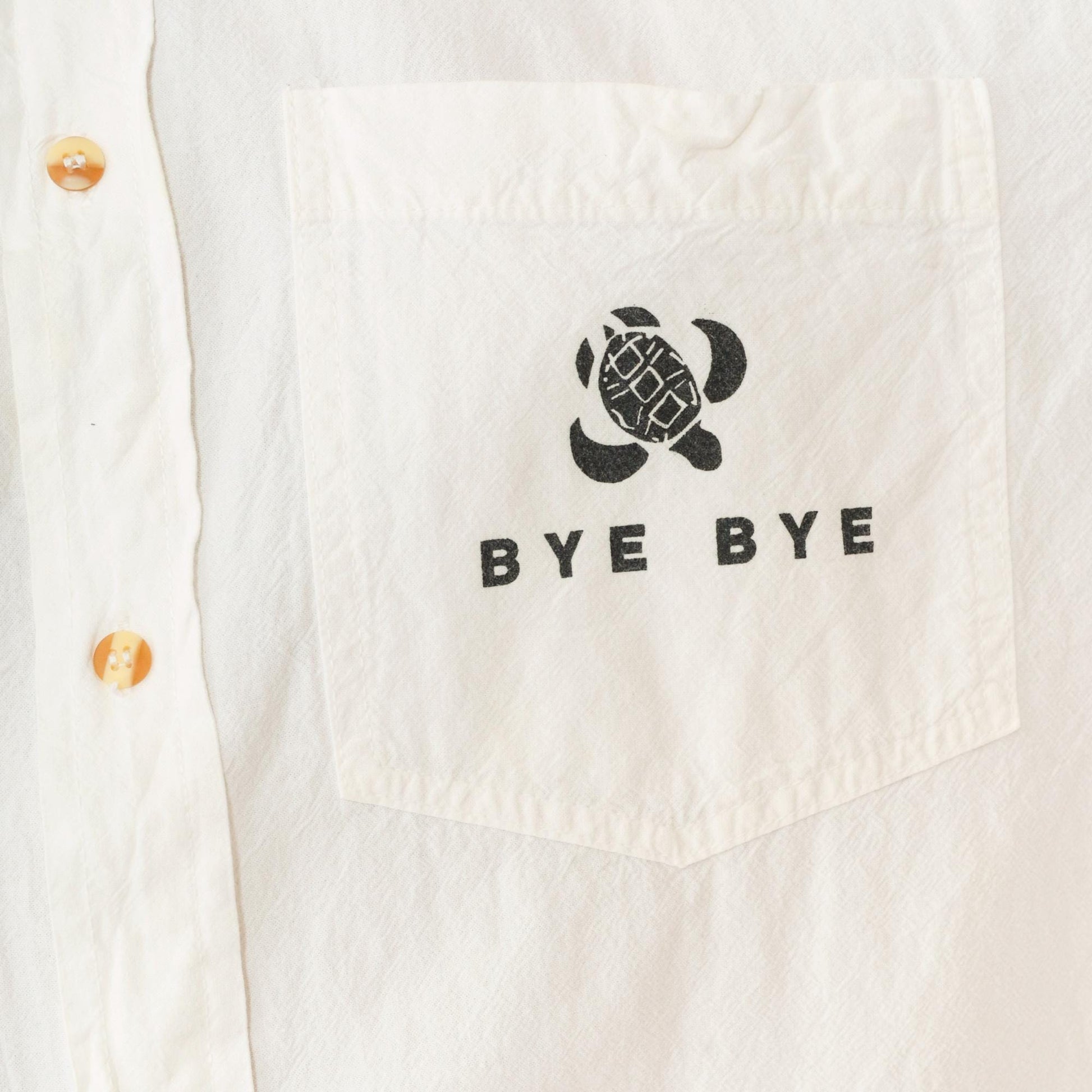 90s Bye Bye Cozumel Turtle Graphic Button-Up Shirt White Cotton Large