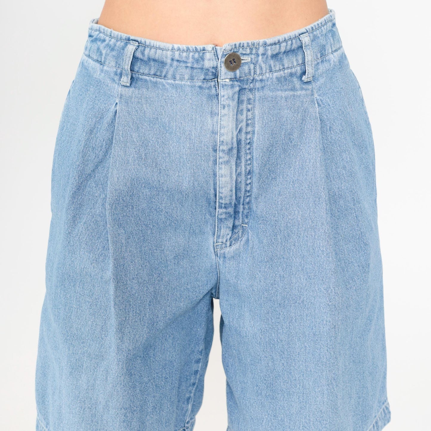 90s Chico's Denim Shorts Pleated High Waist Blue Jean Shorts XS