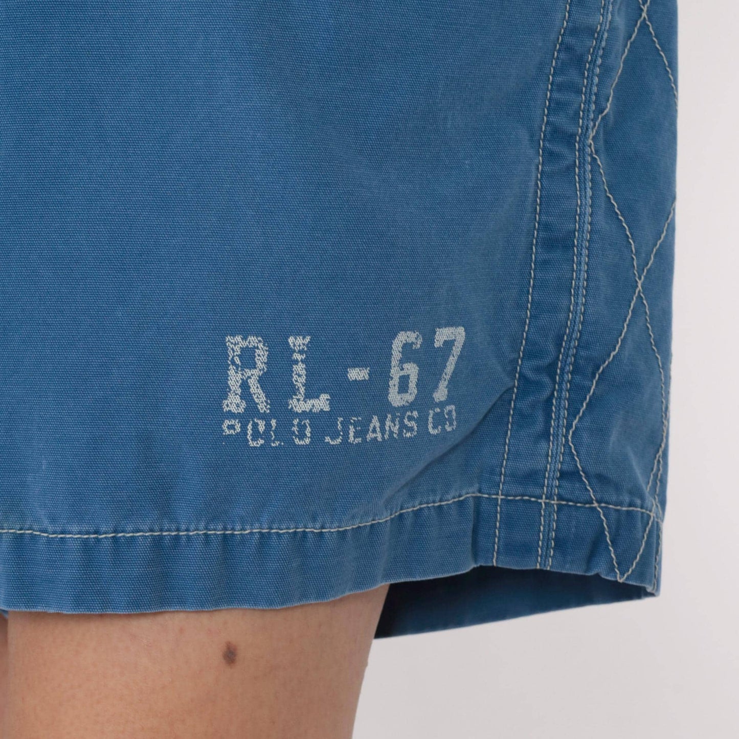 Y2K Ralph Lauren Polo Jeans Co. Board Shorts Blue Cotton Button Fly Medium M