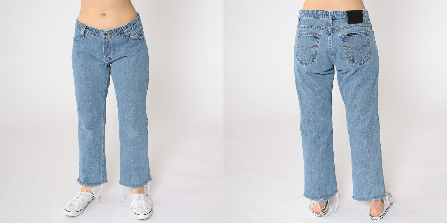 Y2K Harley Davidson Mid Rise Straight Leg Jeans Blue Denim Size 4