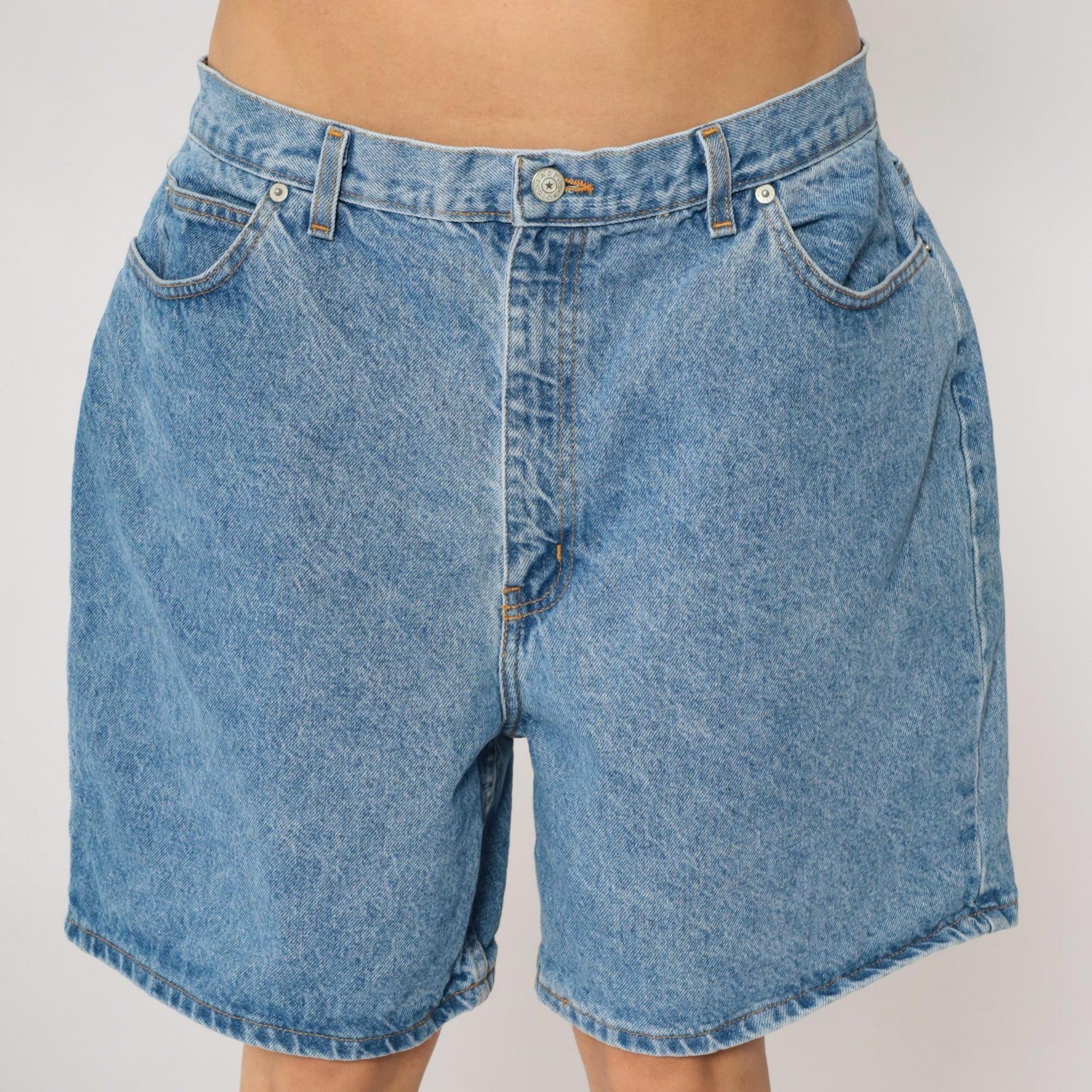 90s Faded Glory High-Waist Denim Shorts Blue Large