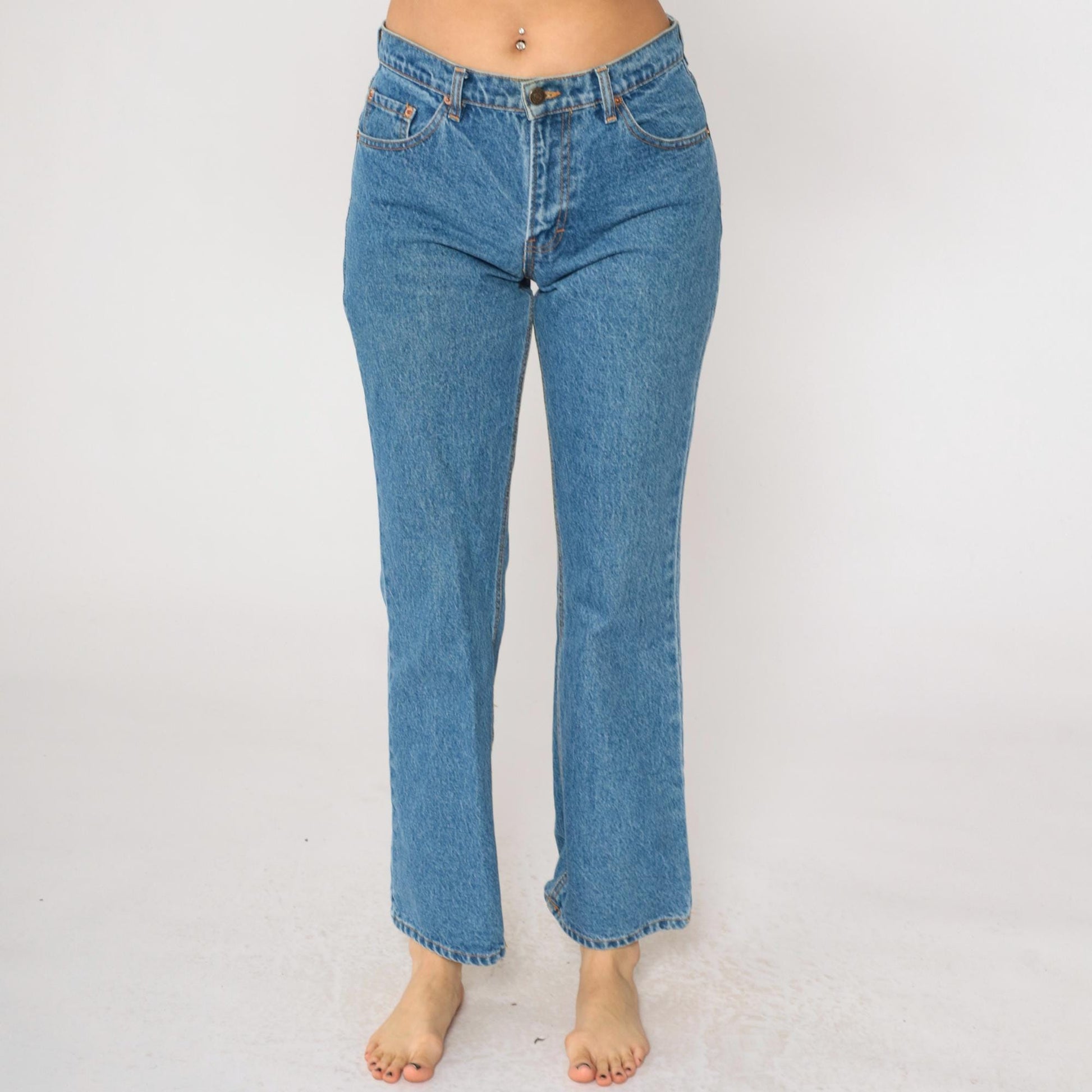 90s Jordache Bootcut Jeans Blue High Rise Cotton Denim Small 28