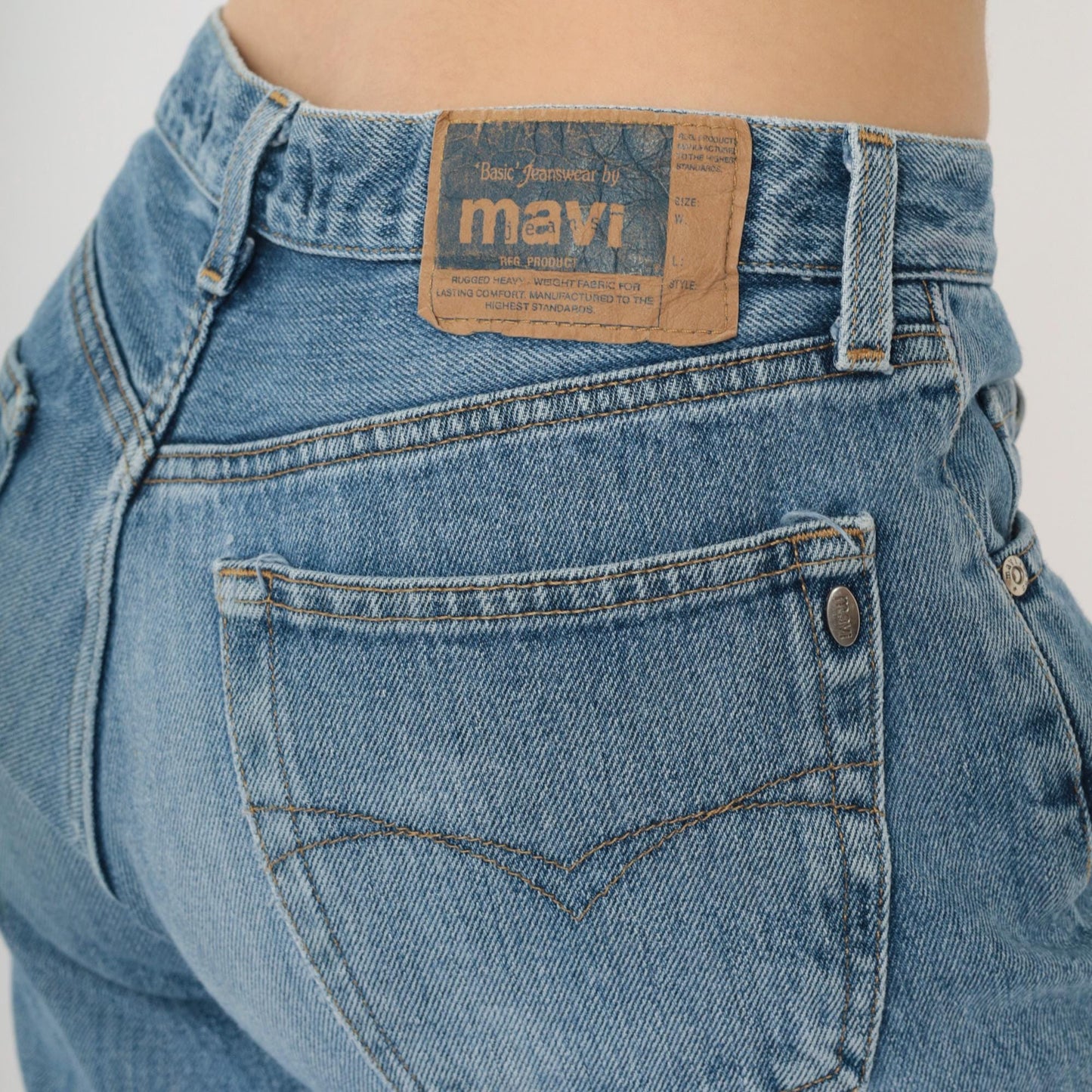 Y2K Mavi High-Waisted Denim Bermuda Shorts Blue Jean Small